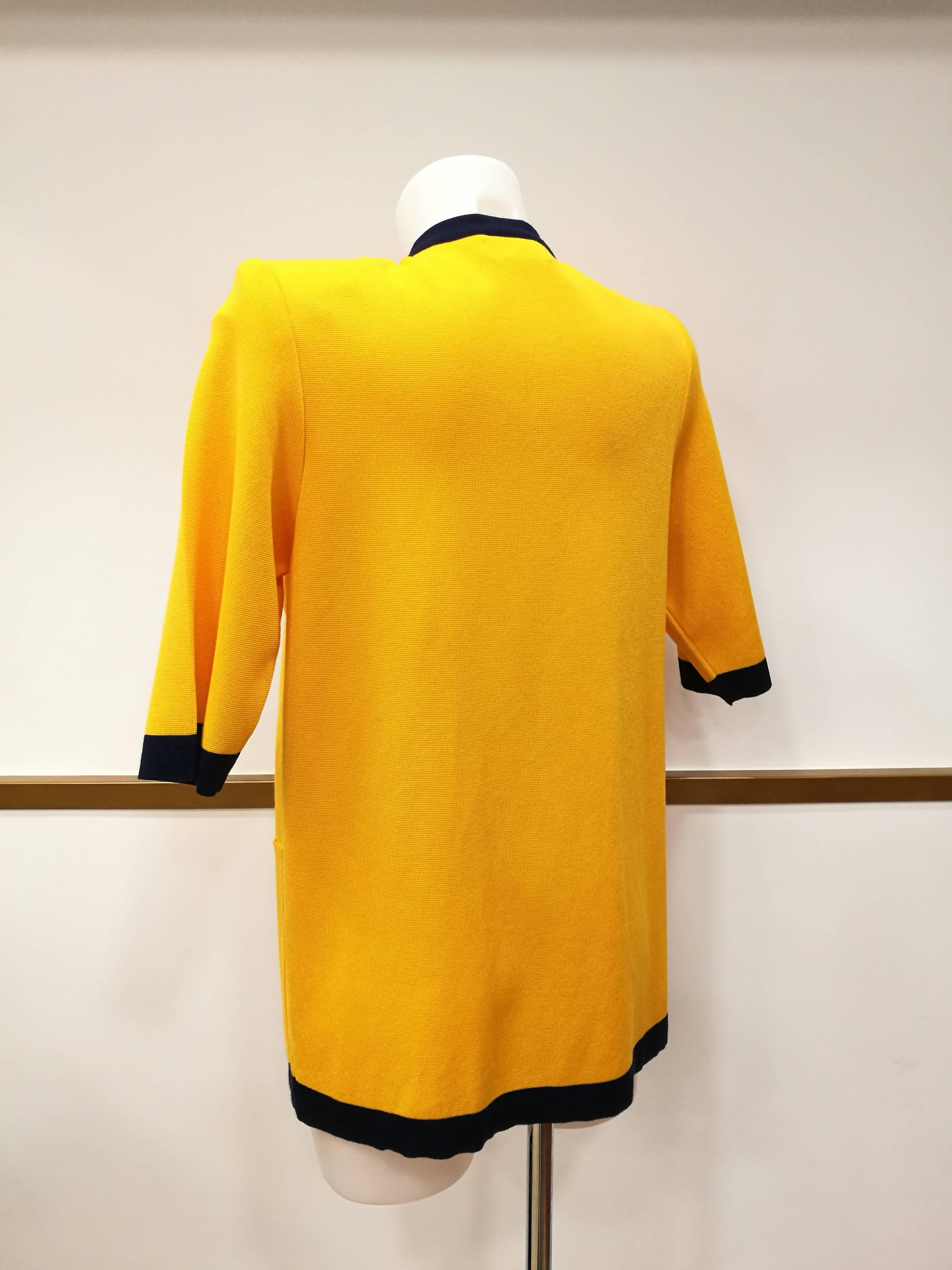 Women's 1980s Yves Saint Laurent Yellow Blu Cardigan