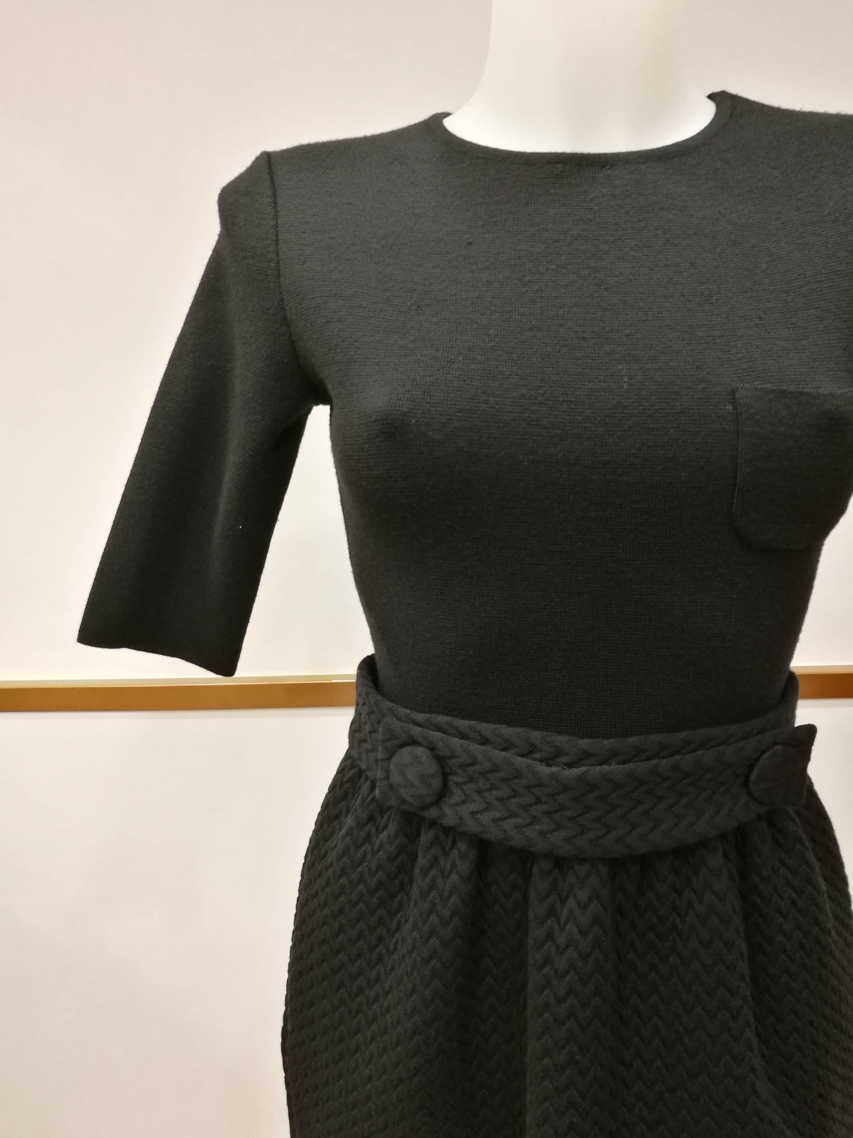 M by Missoni Black Silk Cotton Dress In Excellent Condition For Sale In Capri, IT