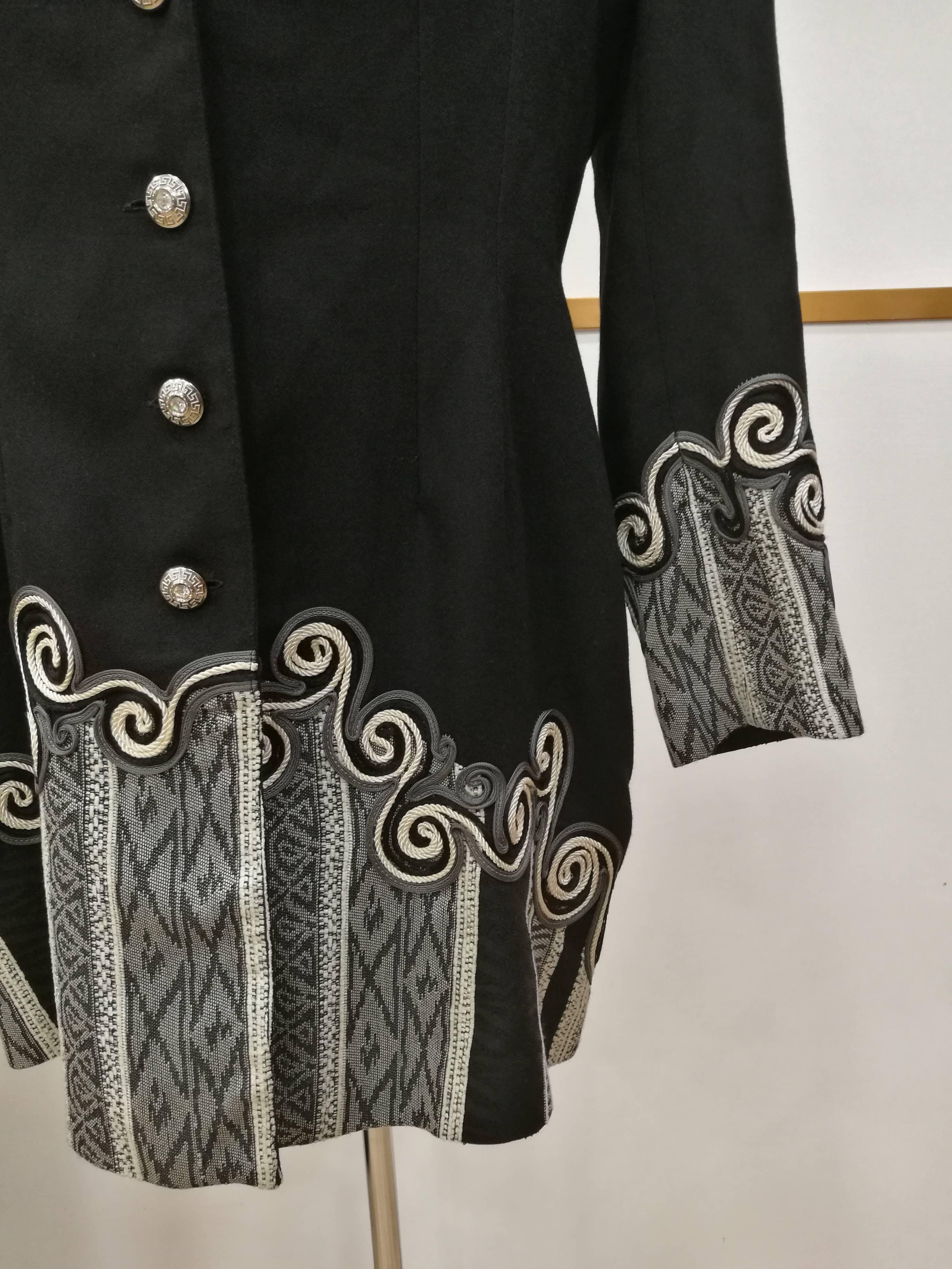 1990er Lattura Schwarzer Vintage-Mantel Damen im Angebot