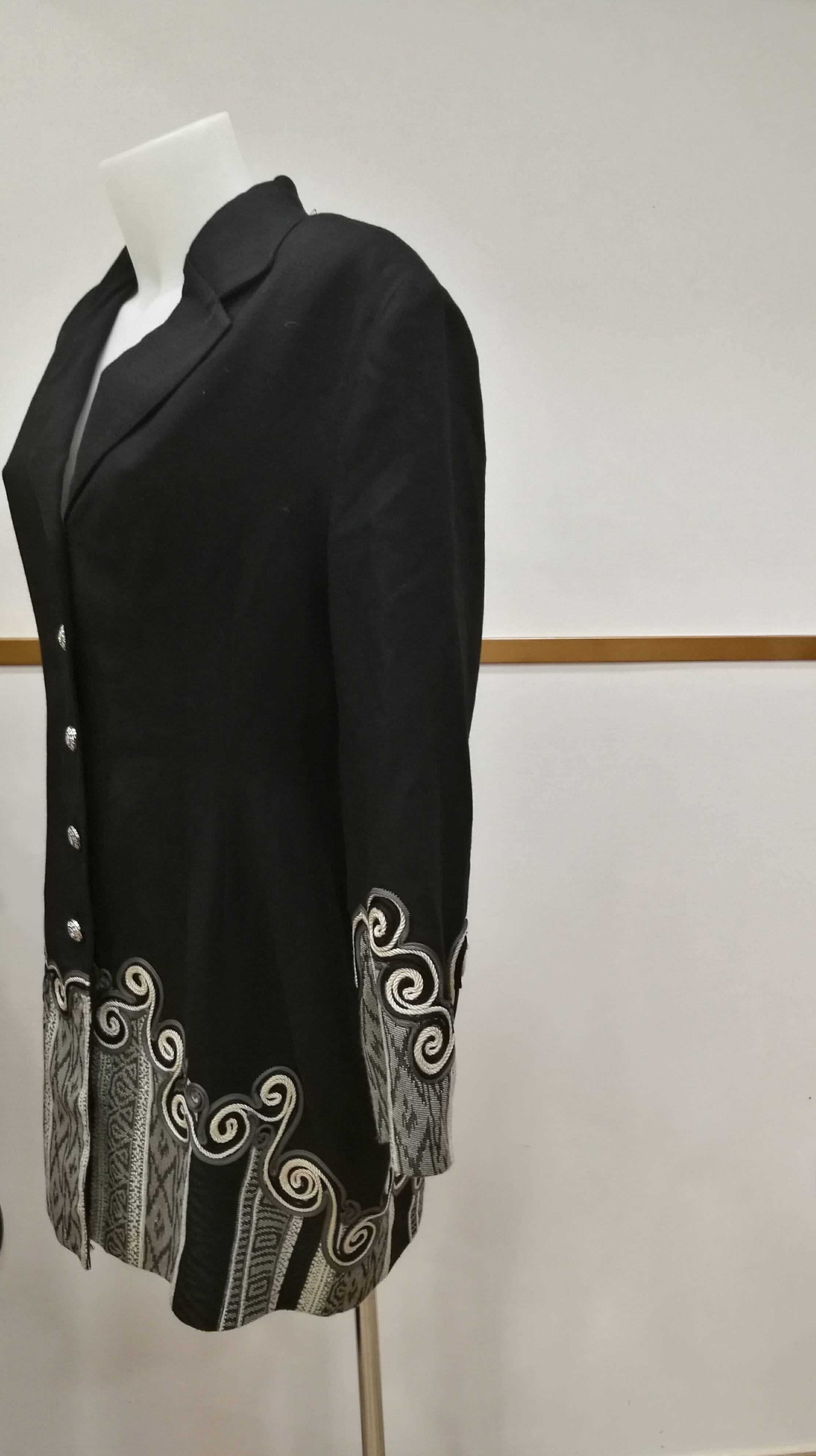 1990er Lattura Schwarzer Vintage-Mantel im Angebot 1