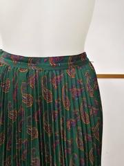 1980s Cacharel Plisset Green Wool Skirt