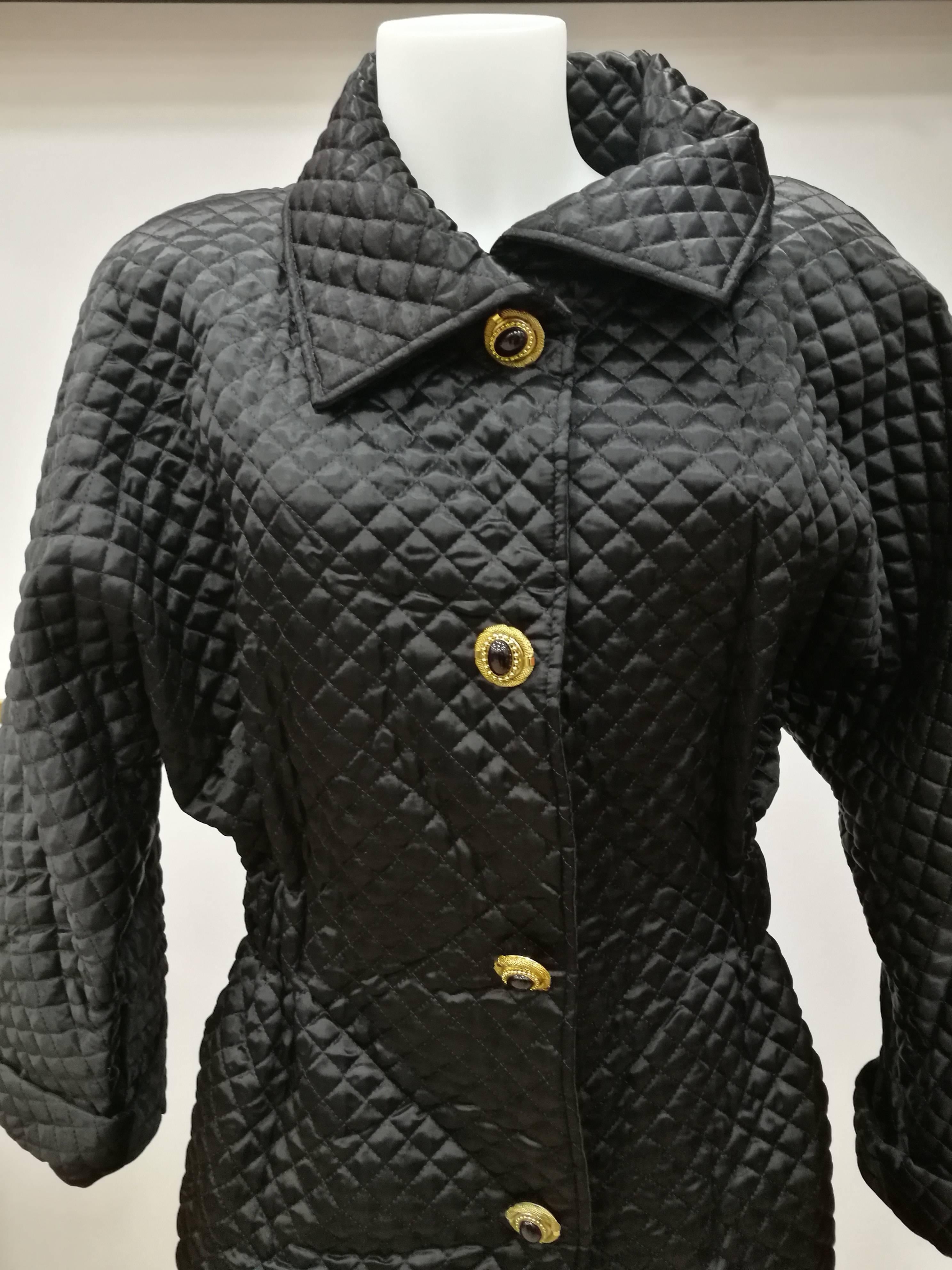 1980s Genny by Gianni Versace Black Coat 

Unique and hard to find black coat by Genny

Totally made in italy in italian size range 42

Composition: 70 Acrylic 30 Viscose

Lining: Polyestere