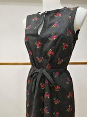 1990s Moschino Grey Embellished Flowers Wool Dress