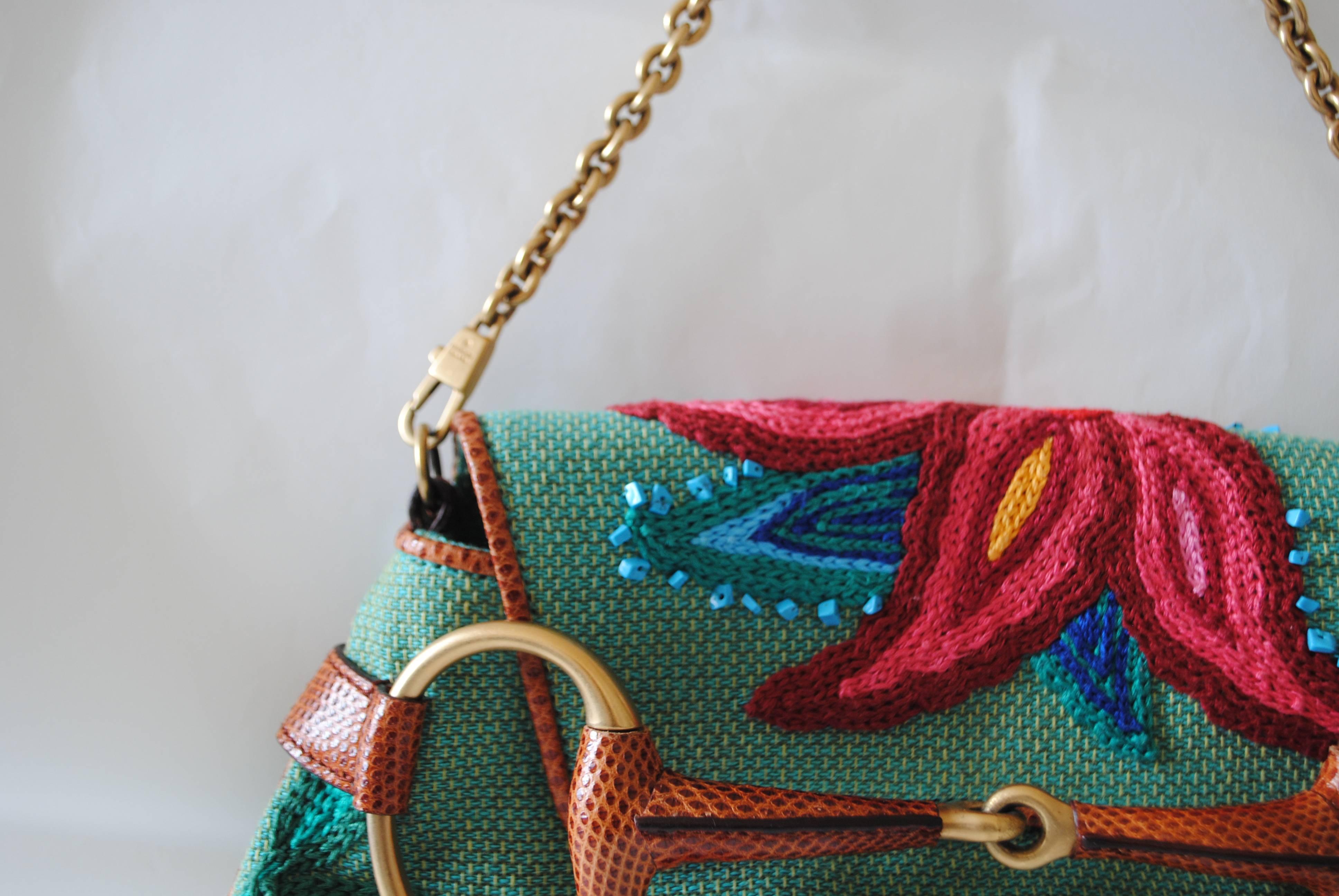 Gucci by Tom Ford Embroided horsebit bag 4