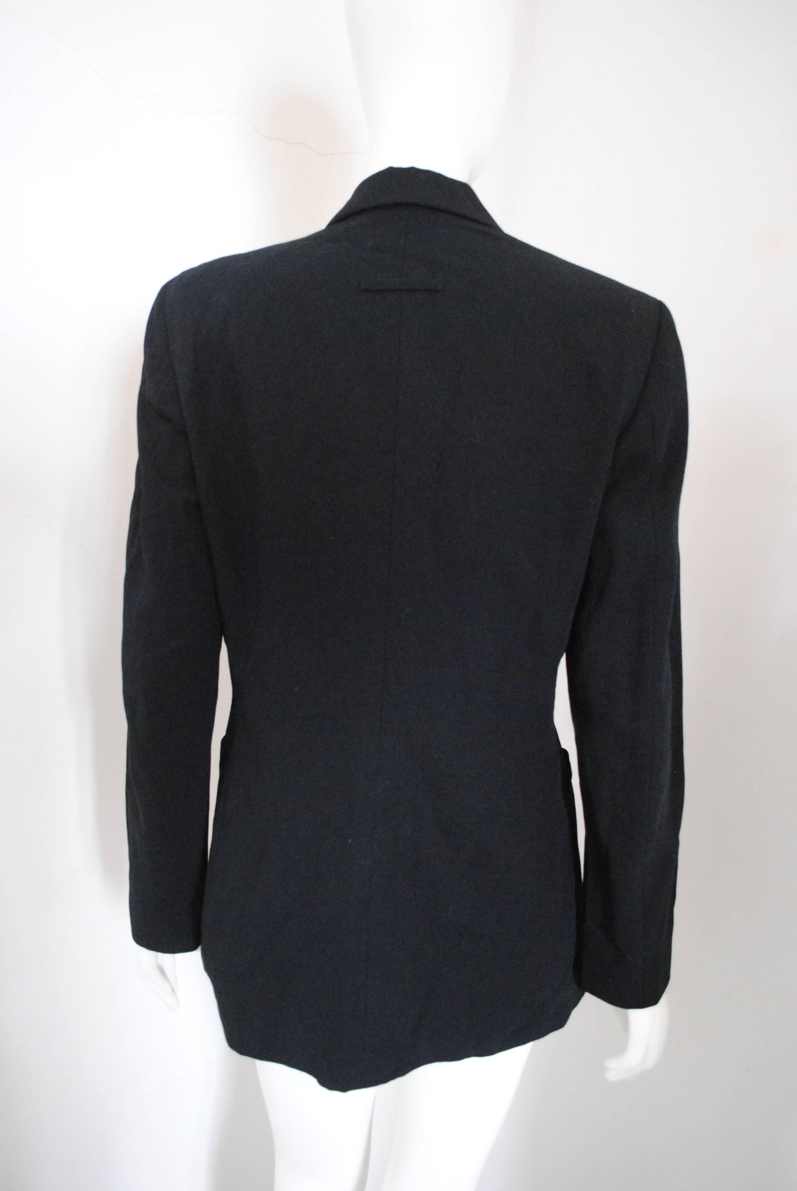 1997 - 1998 Rare Jean Paul Gaultier Black Wool Jacket For Sale 2