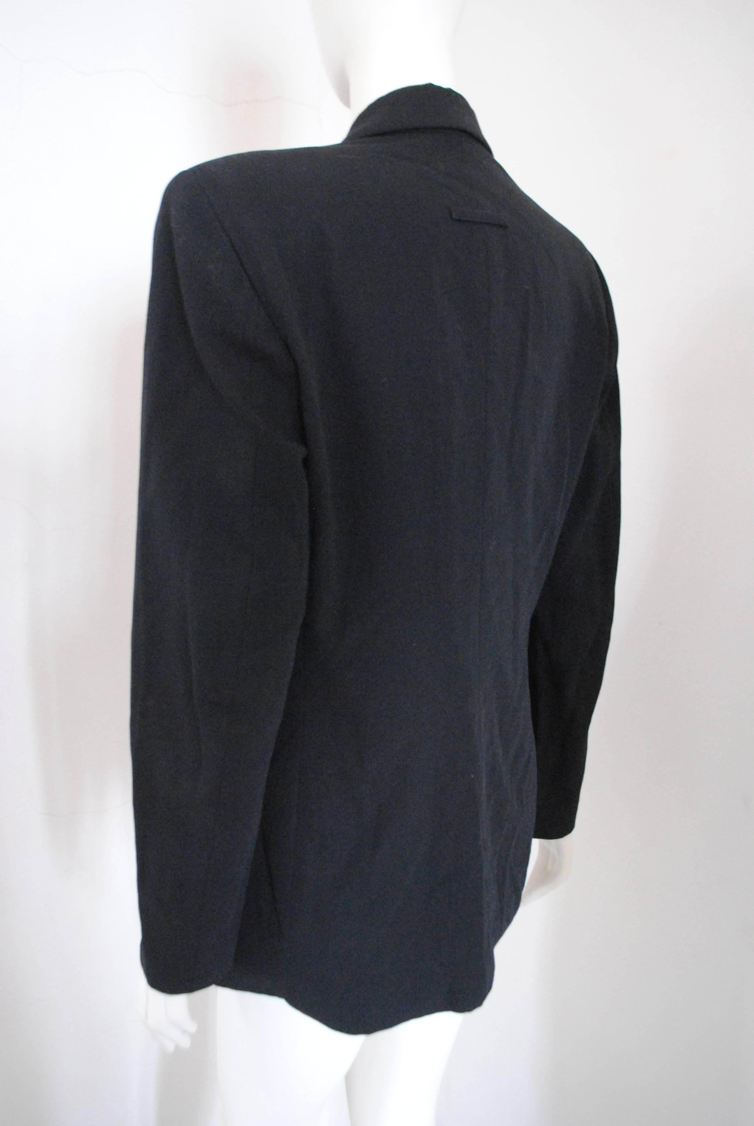 1997 - 1998 Rare Jean Paul Gaultier Black Wool Jacket For Sale 1