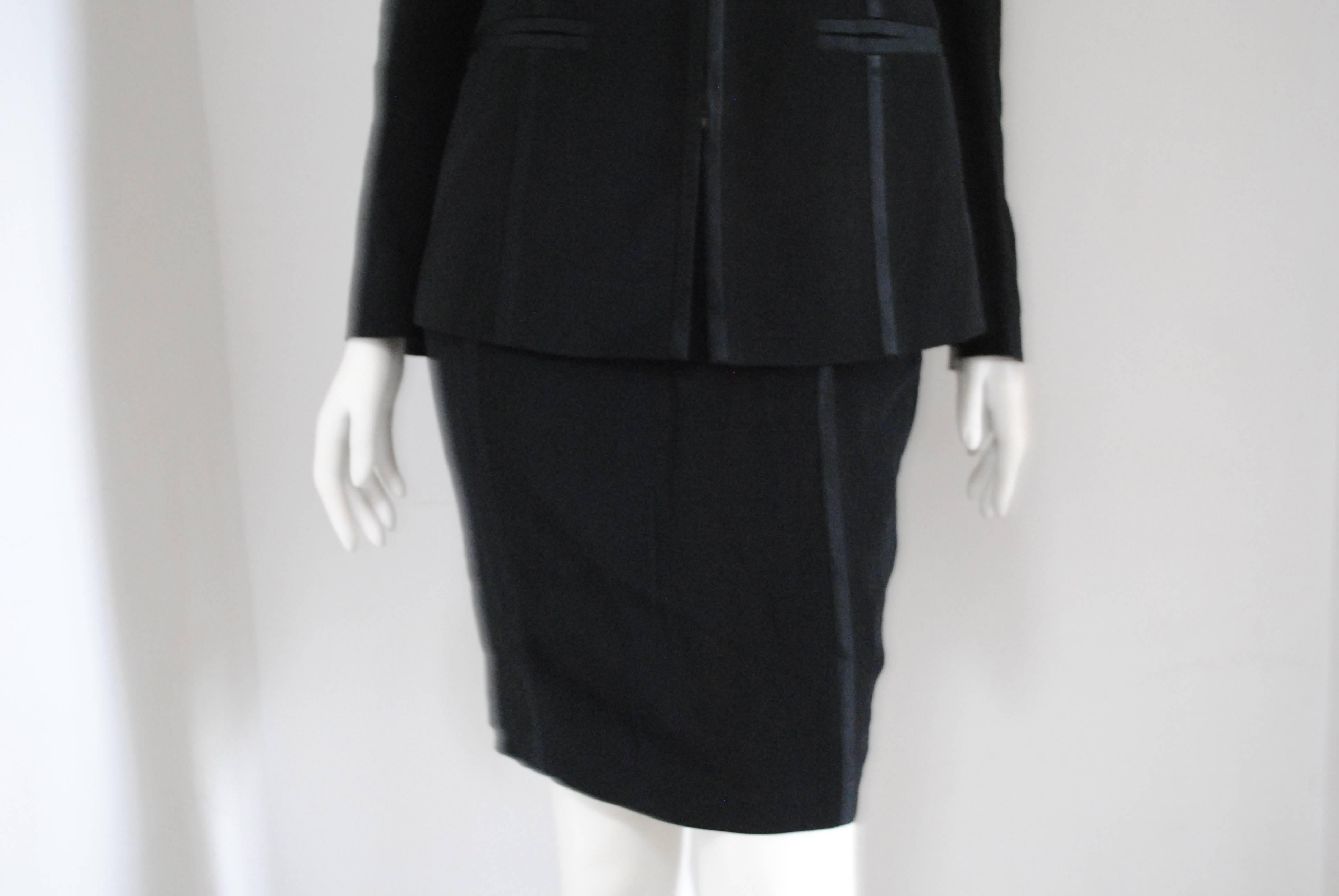 1990s Gucci Black Silk Skirt Suits 4