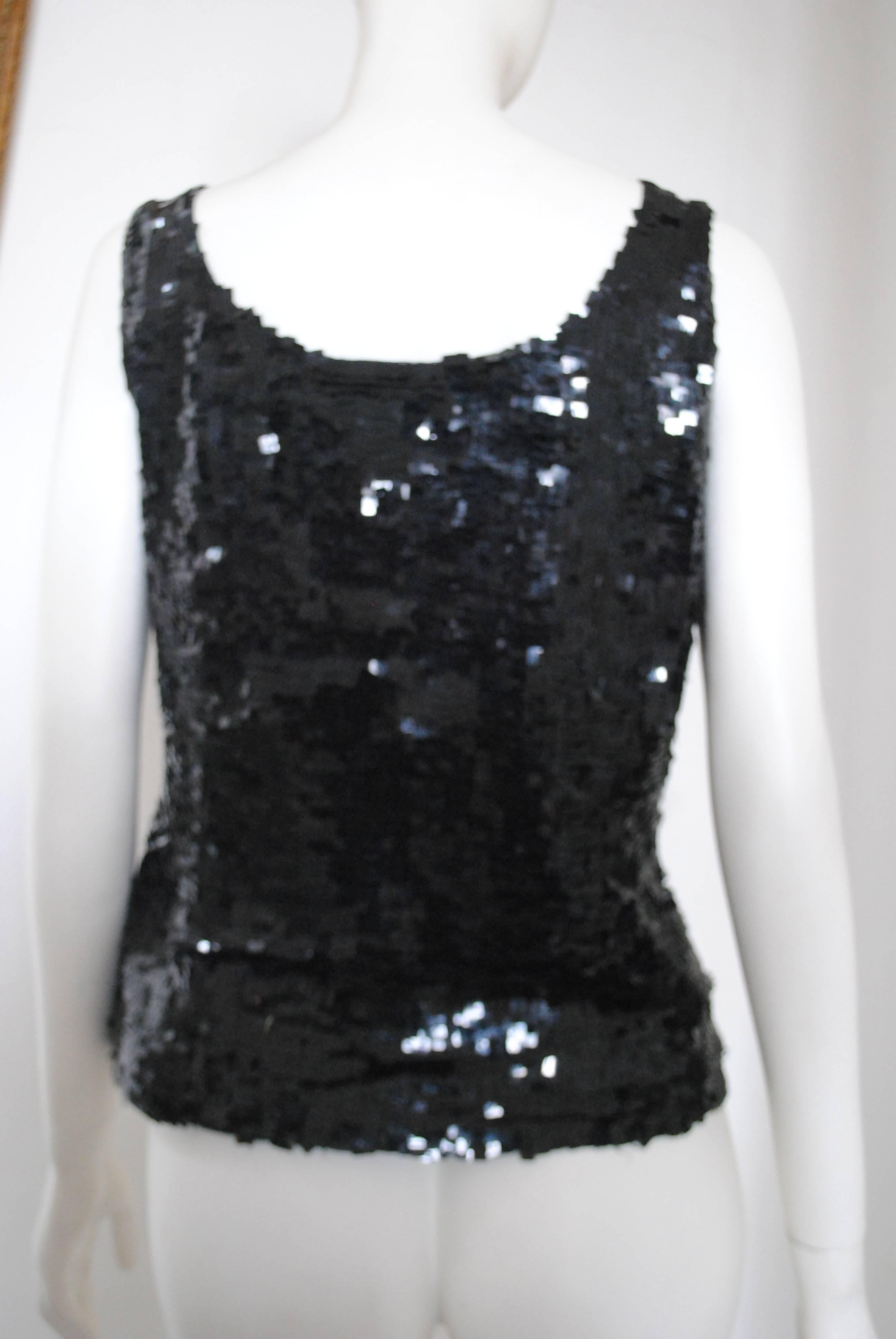 Women's 1990s L'altramoda Black sequins Shirt