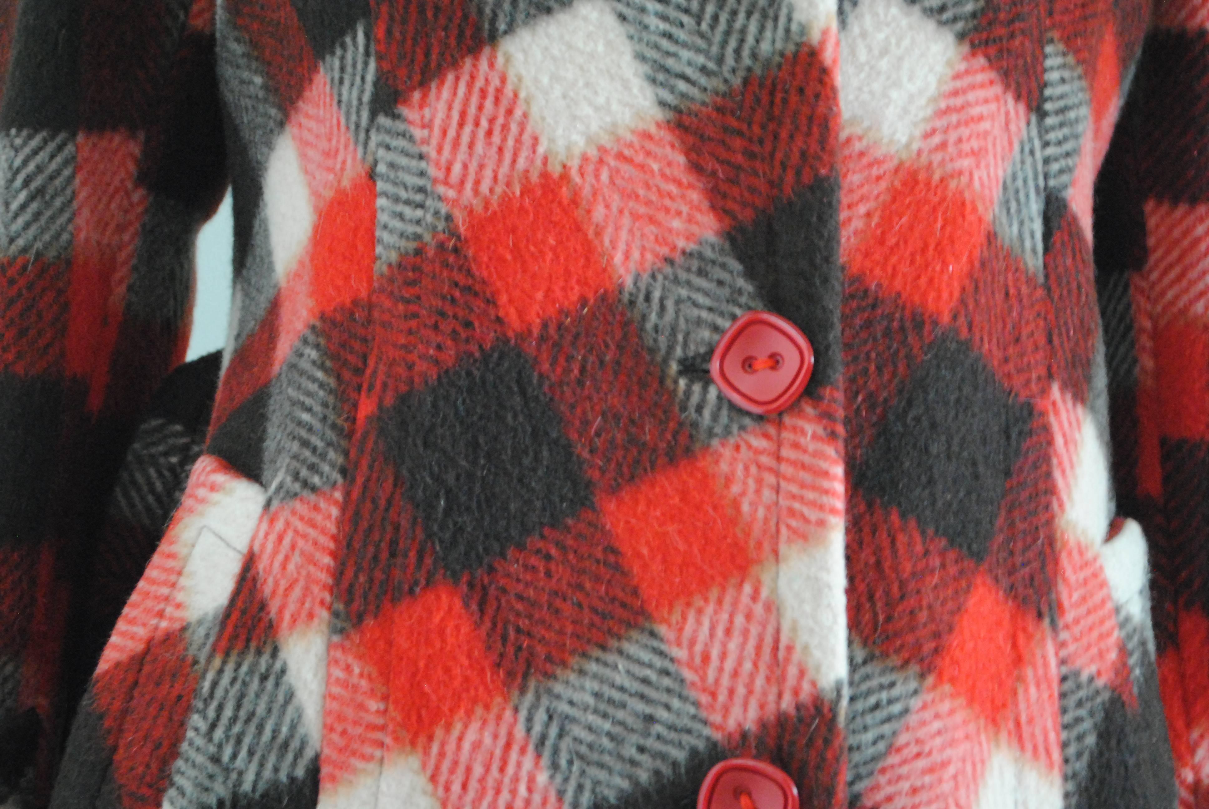 Black Vintage multicoloured Coat For Sale