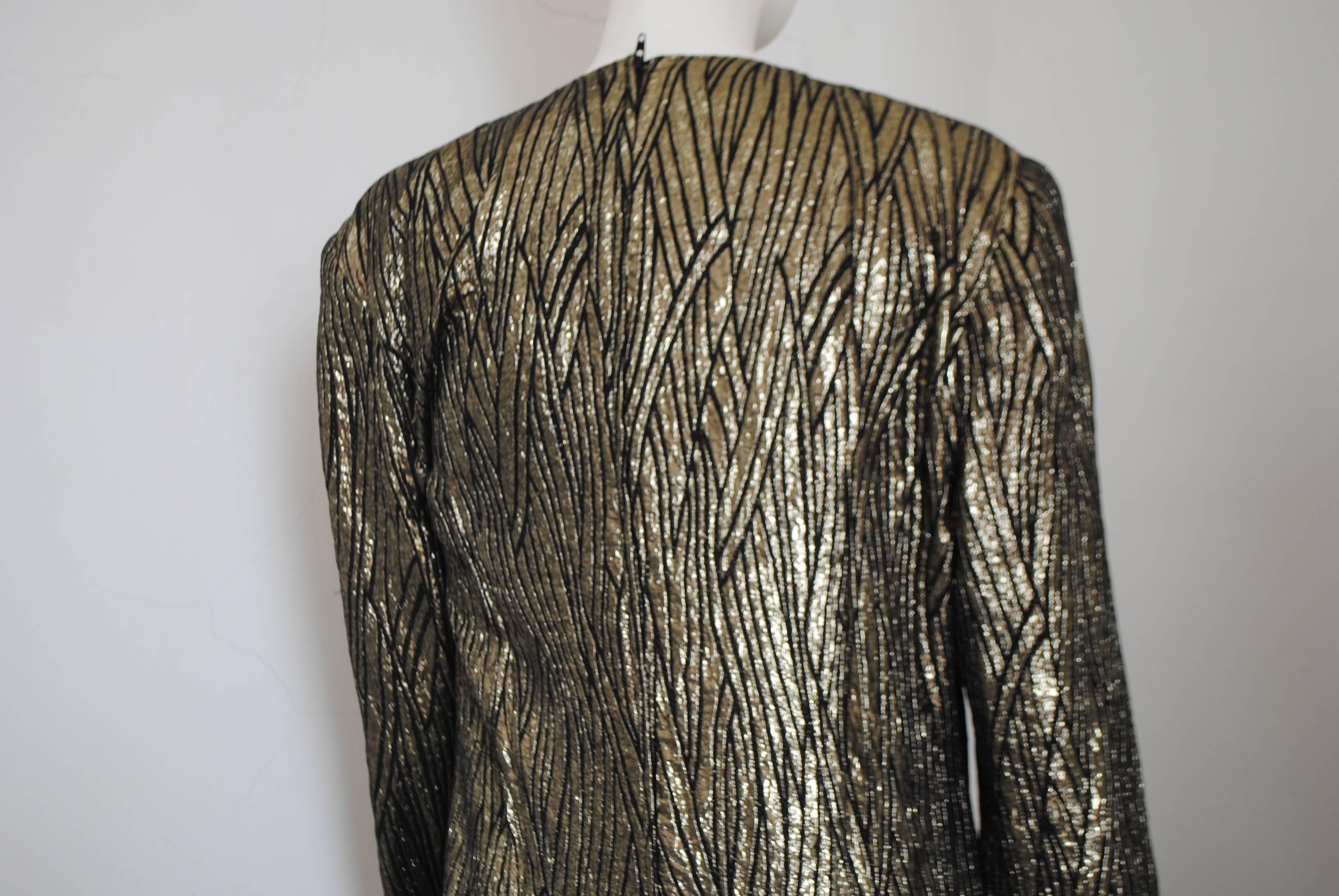 1990s Annalisa Ferro Gold Black Long Dress 5