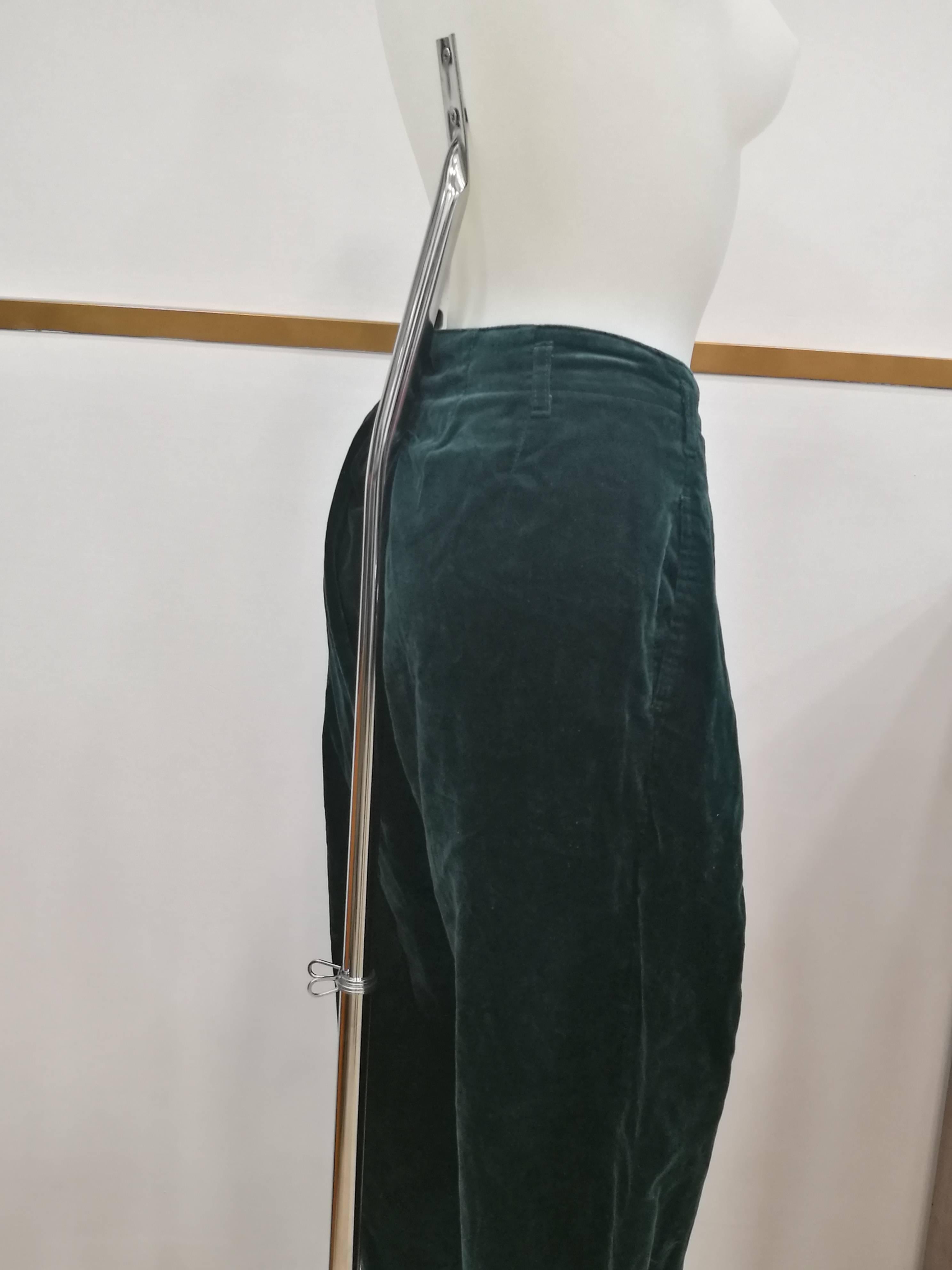 1980s Fiorucci Green Velvet Pants In Excellent Condition In Capri, IT