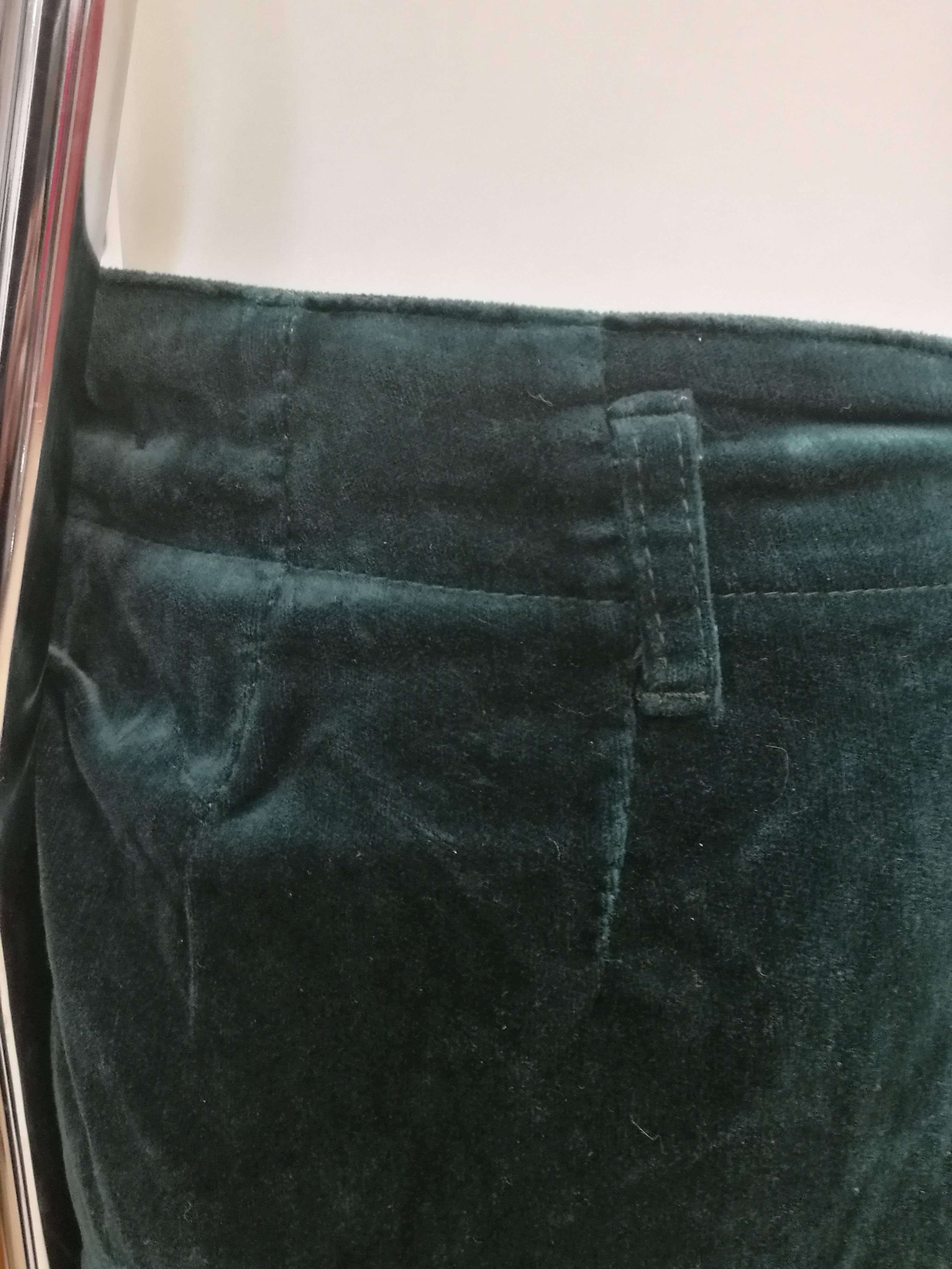 Women's or Men's 1980s Fiorucci Green Velvet Pants