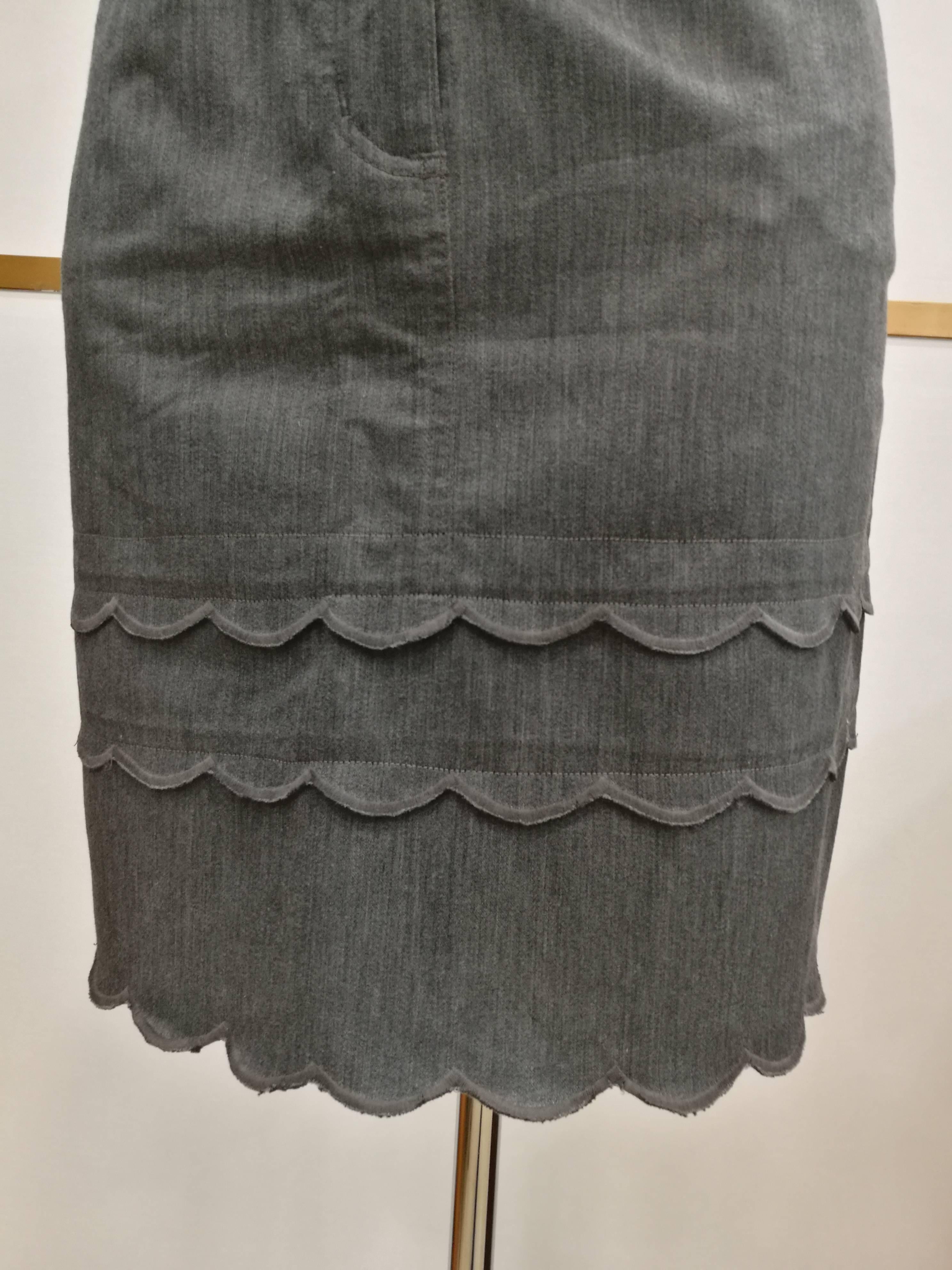 Black Moschino Jeans Grey Cotton Skirt For Sale