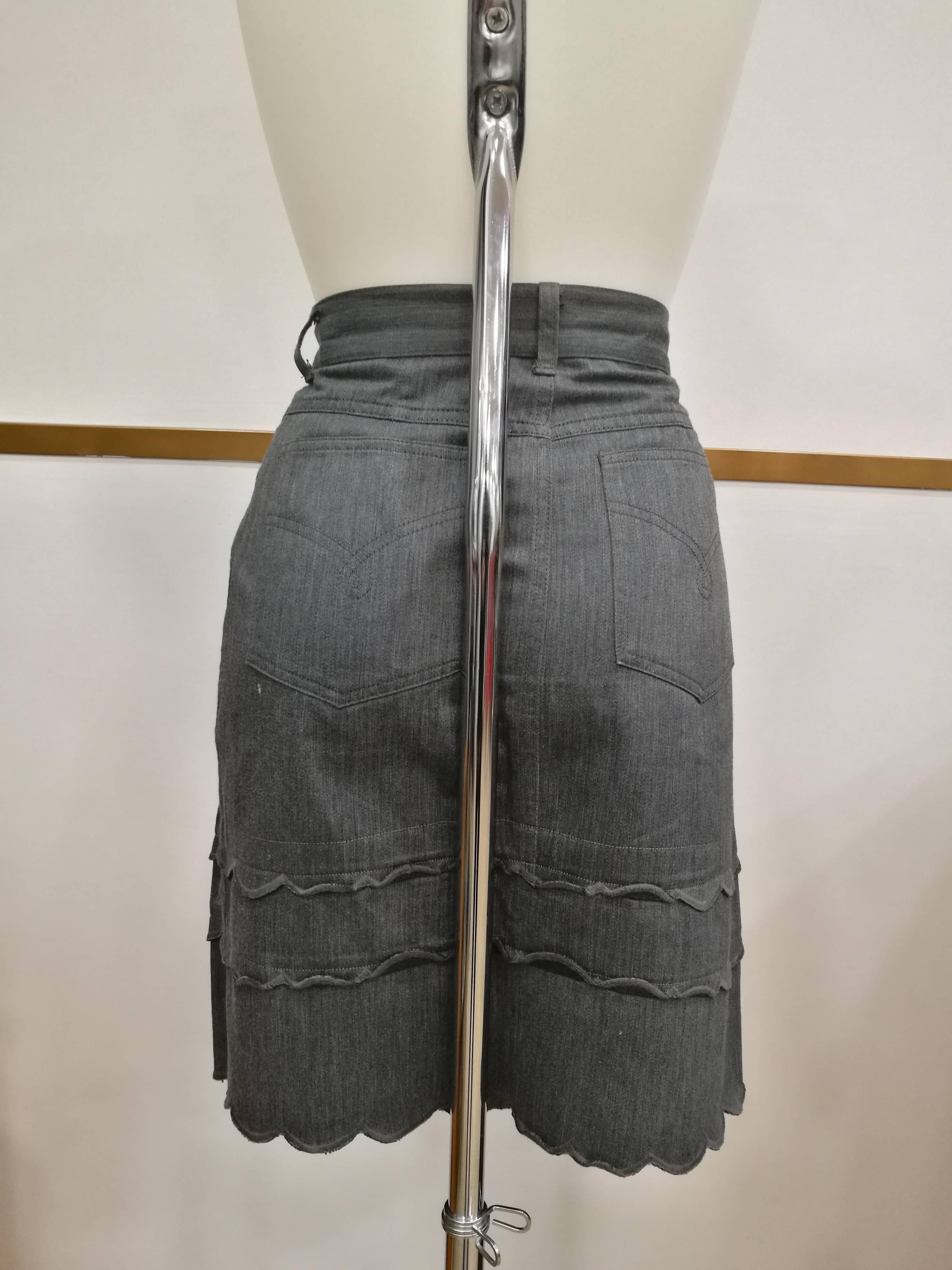 Women's Moschino Jeans Grey Cotton Skirt For Sale