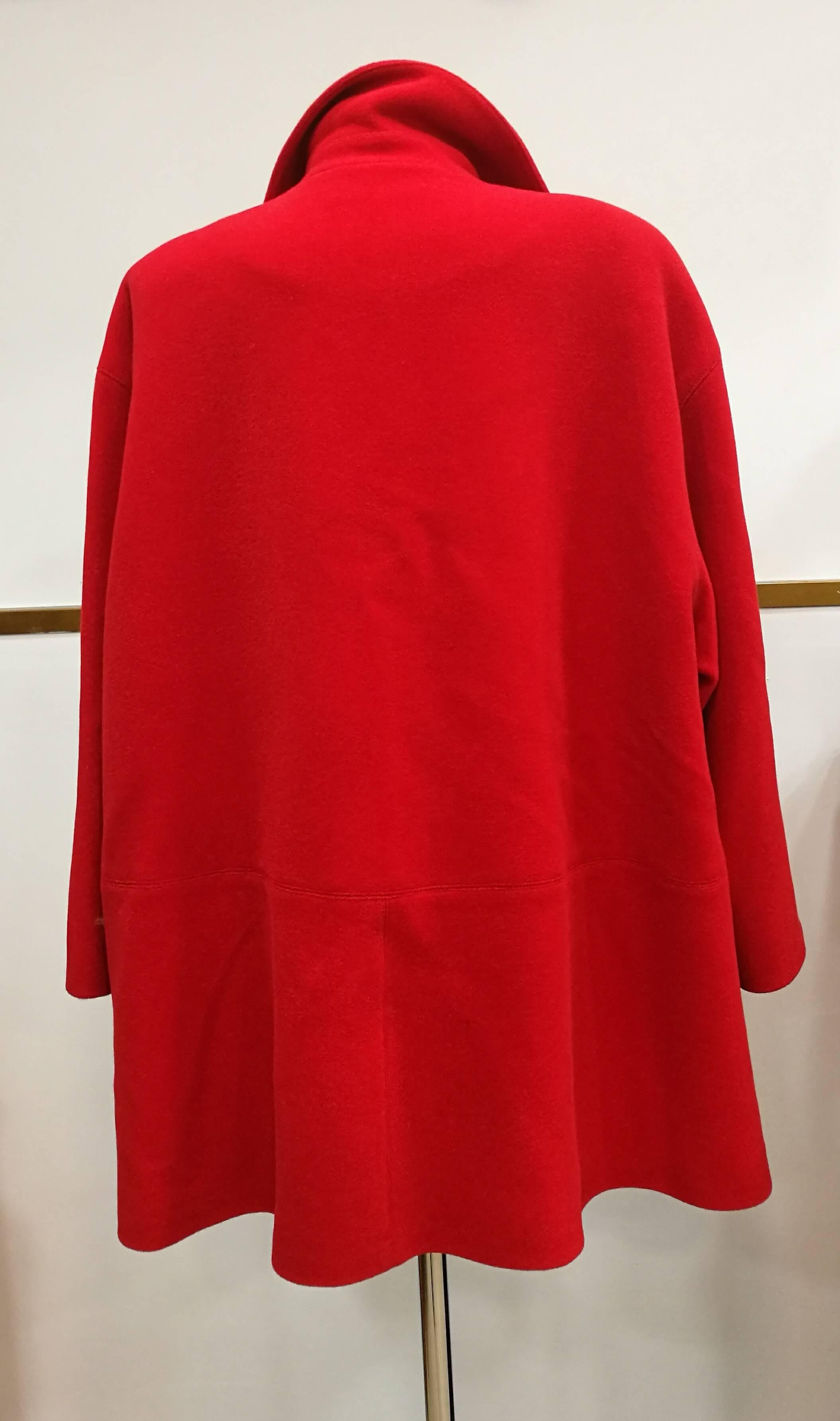 Escada by Margaretha Ley Wool Red Coat In Excellent Condition In Capri, IT