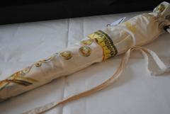 Moschino Cream Scissors Coins Measuring Tape Umbrella NWOT