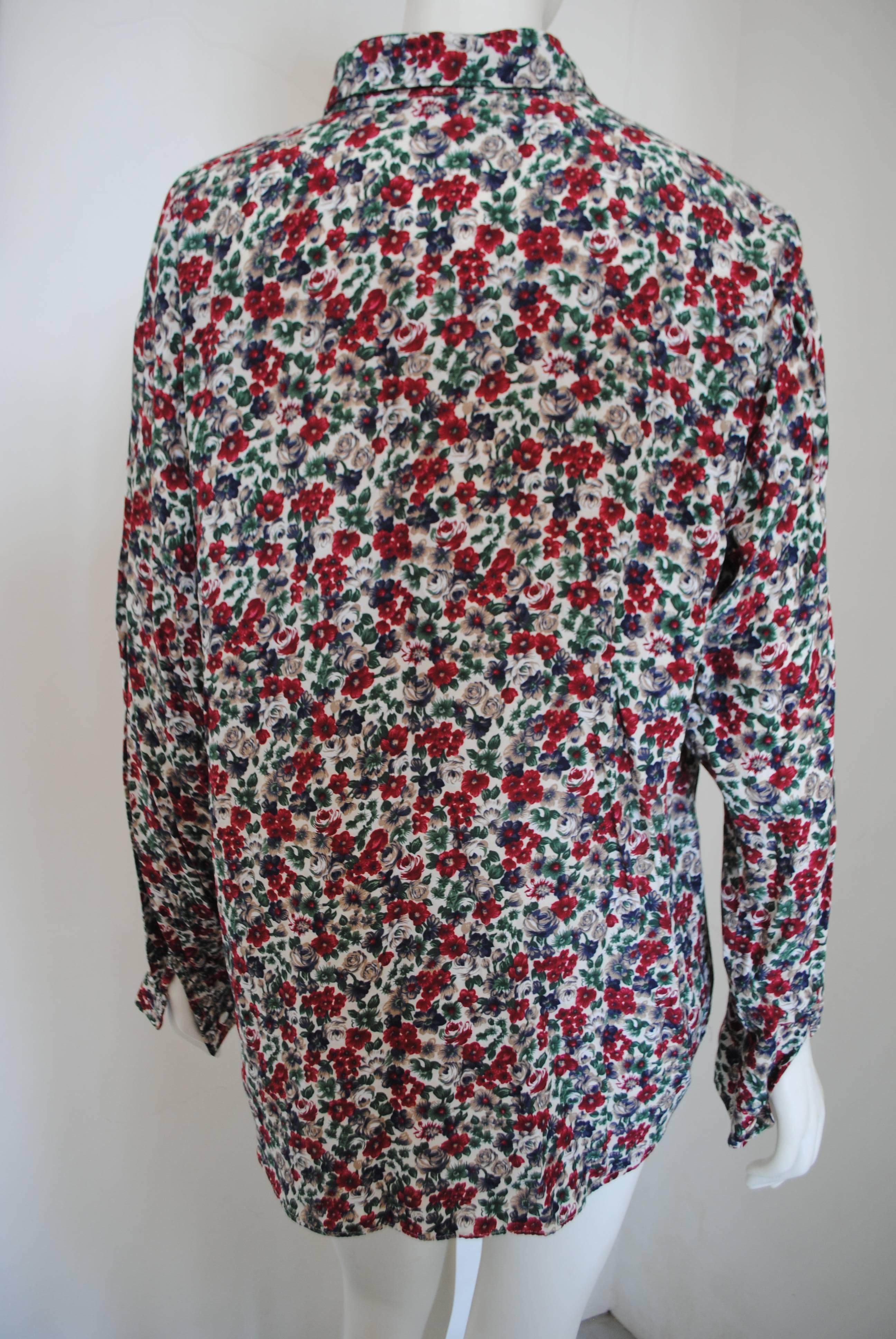 Women's 1990s Bonta white flowers Shirt For Sale