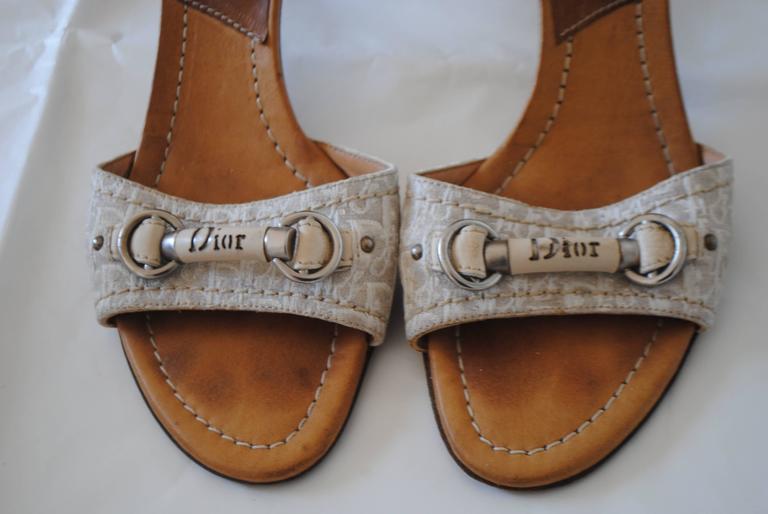 Christian Dior Brown Studded Leather 'audace' Platform Sandals found on Polyvore | Stunning 