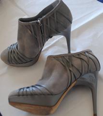 Christian Dior Grey Velvet Leather ankle boot