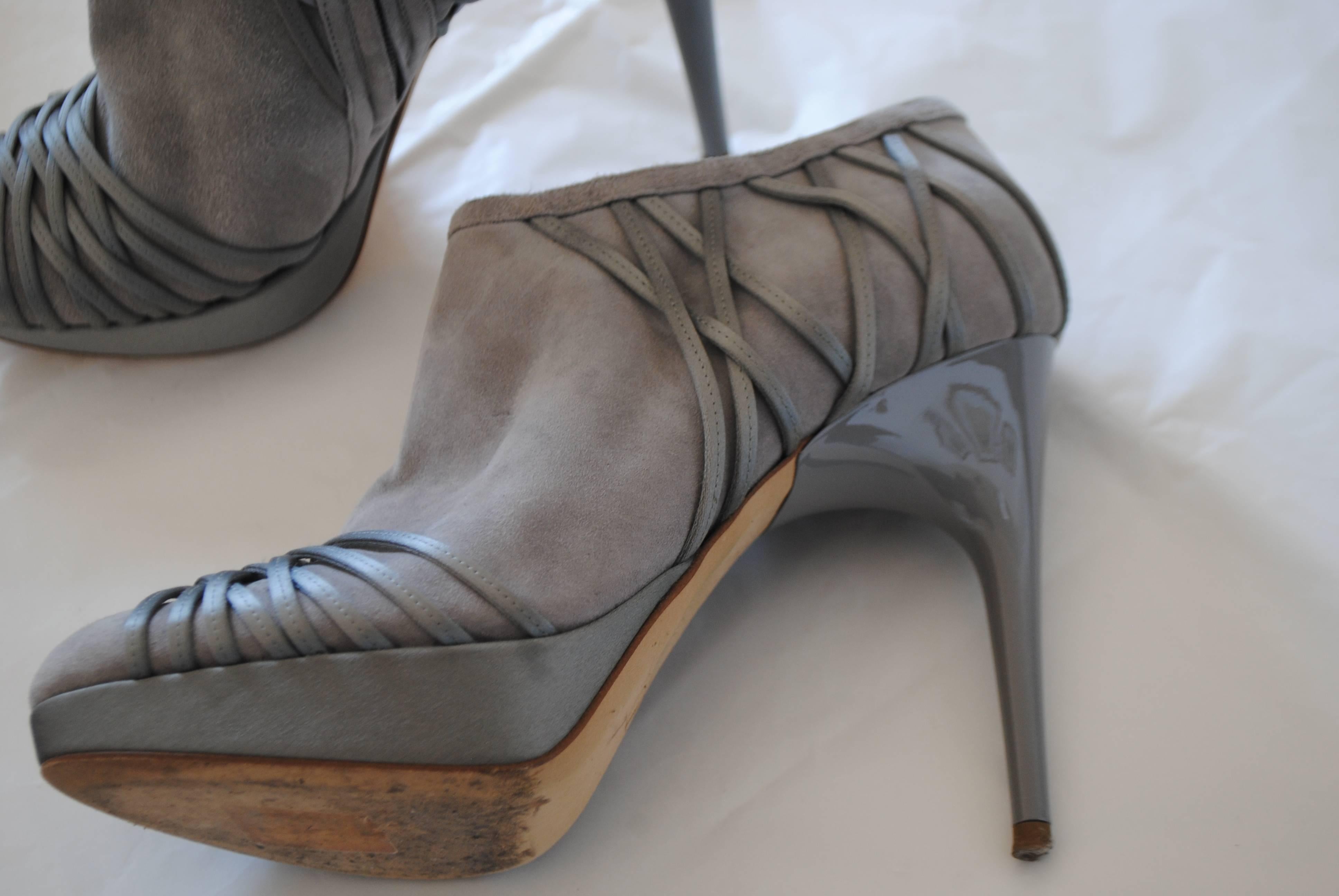 grey velvet boots