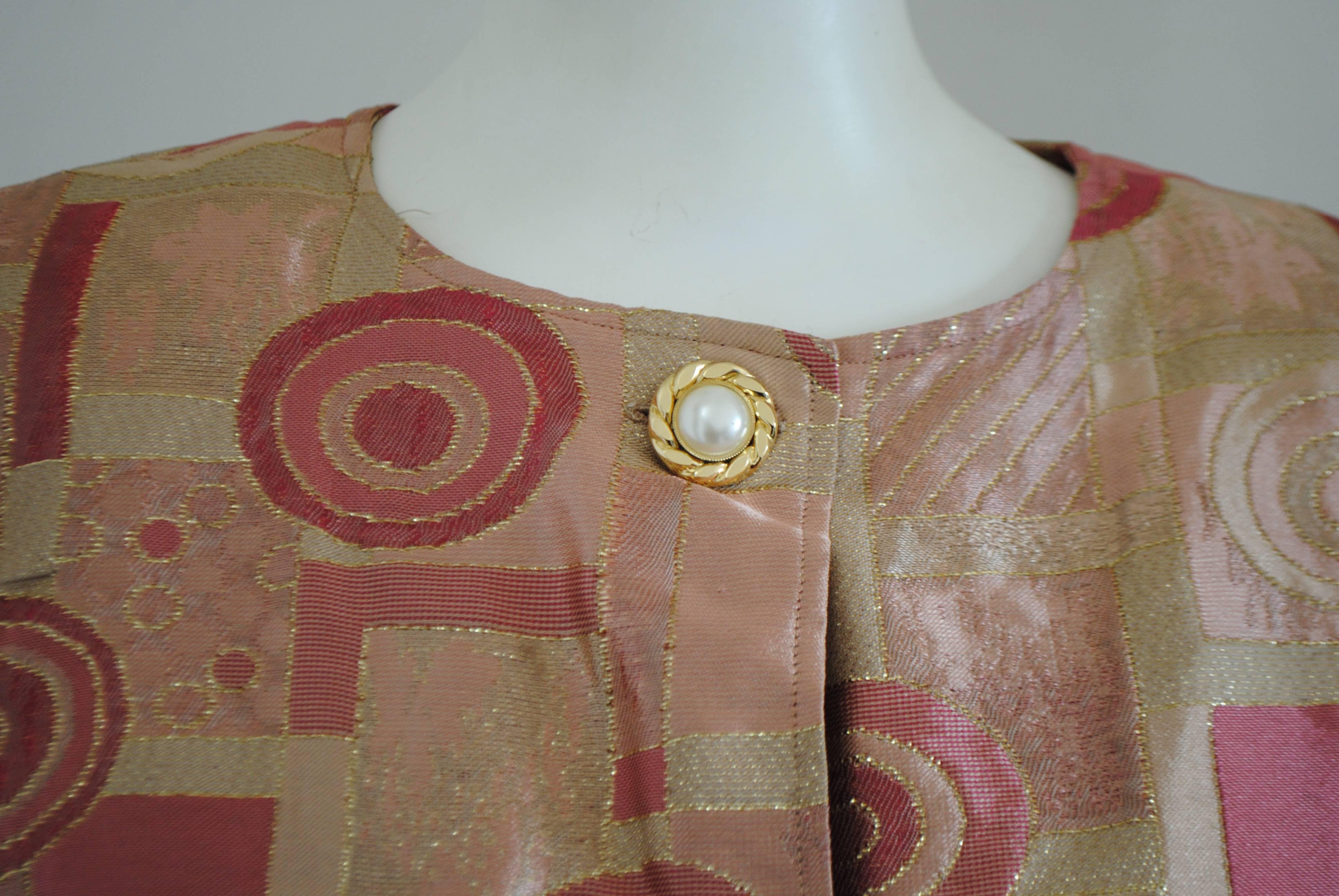 Brown 1990s Multitone embellished buttons Jacket For Sale