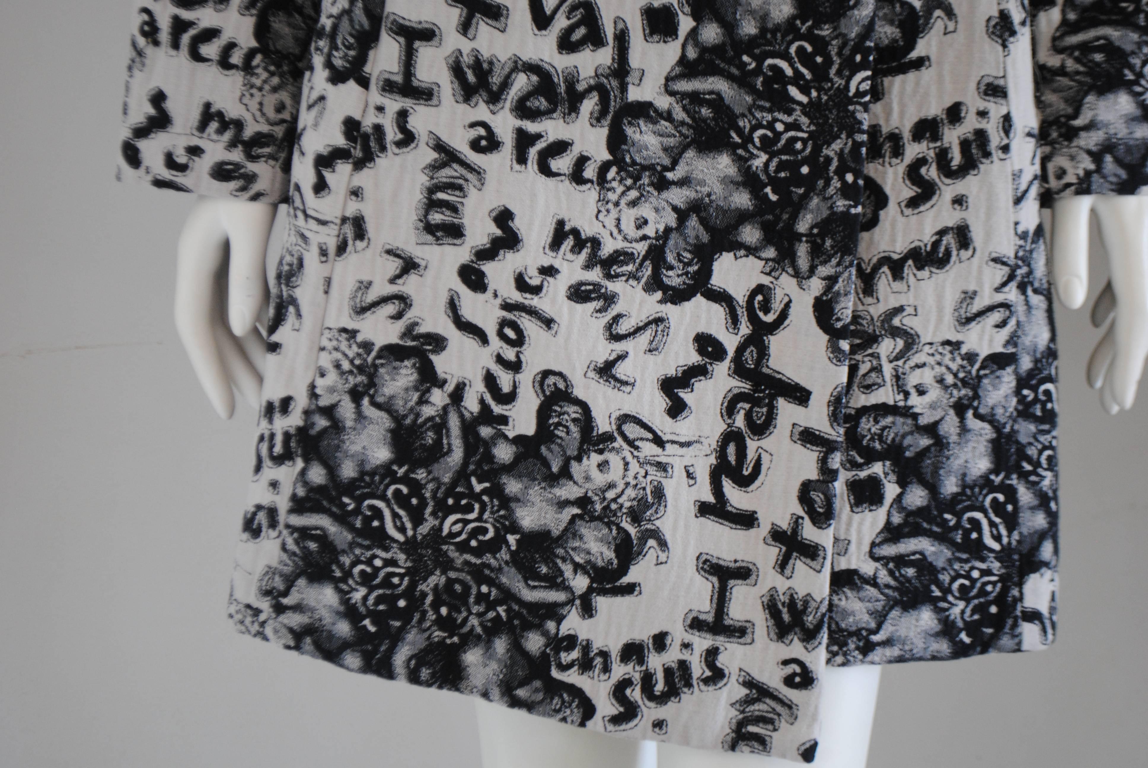 desigual coat black and white