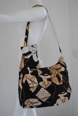 1989-1990 Chanel canvas and leather extra large "Coco" shoulder tote bag