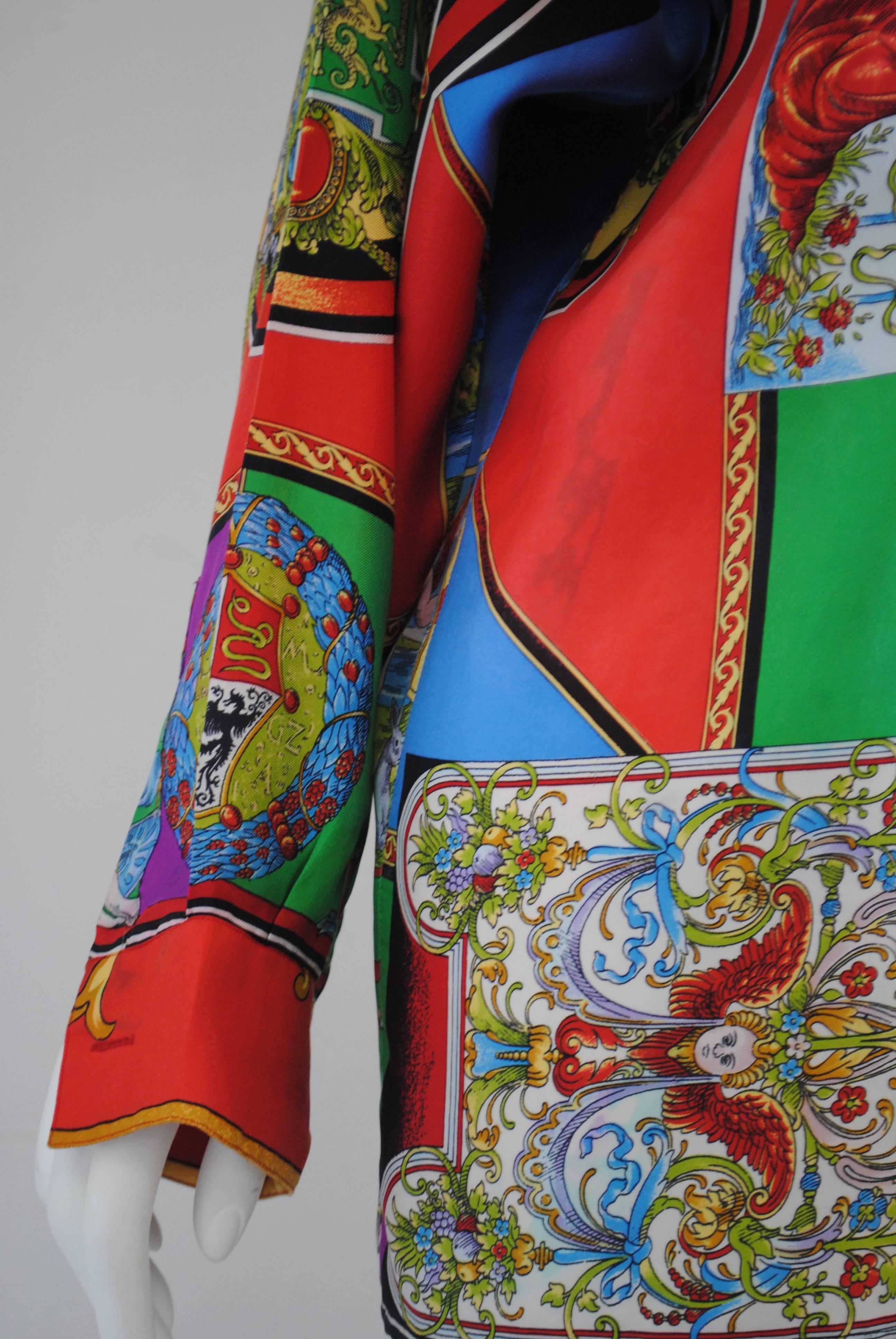 Gianni Versace multicoloured silk print shirt 3