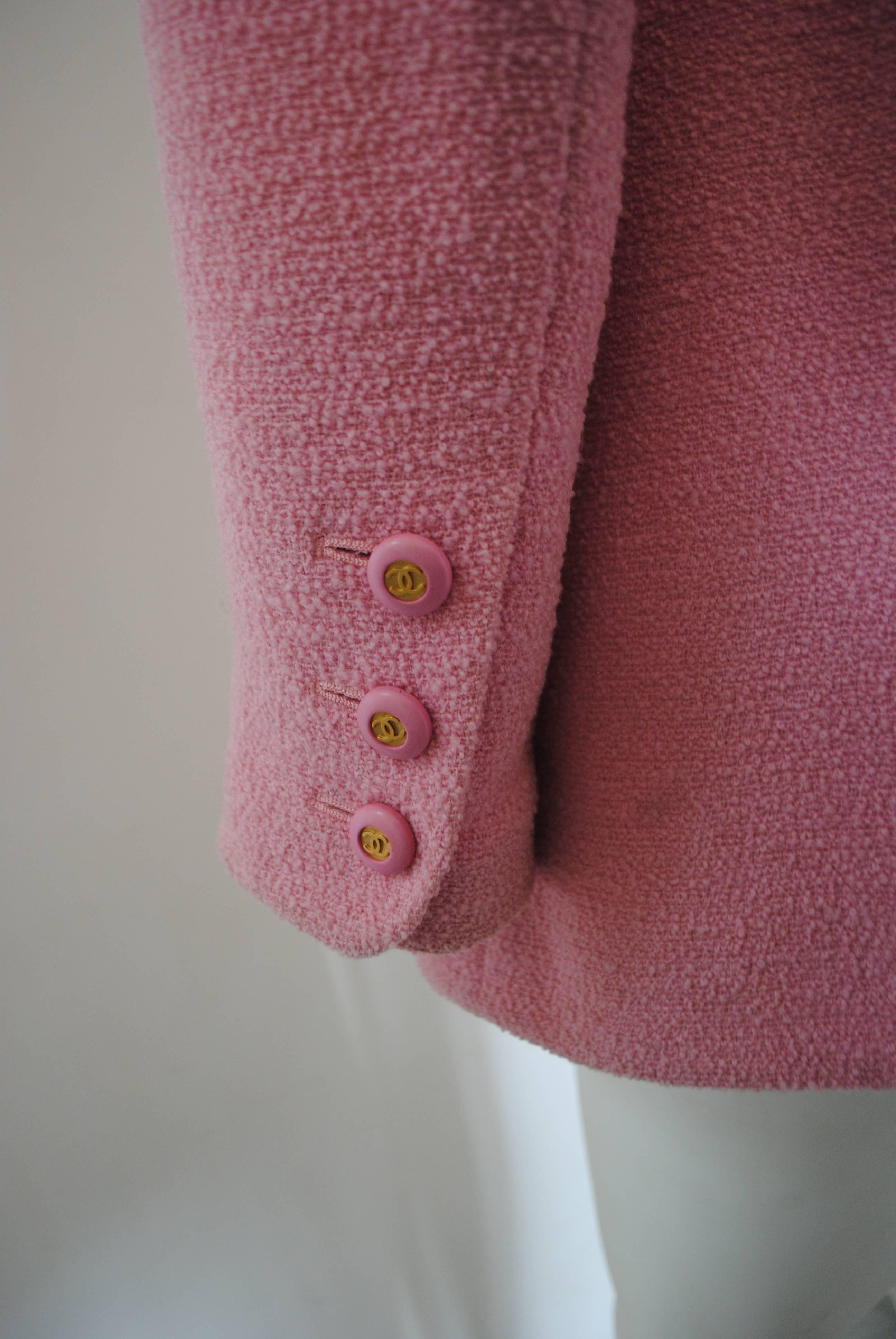 Women's 1992 Chanel Pink Boucle Wool Jacket