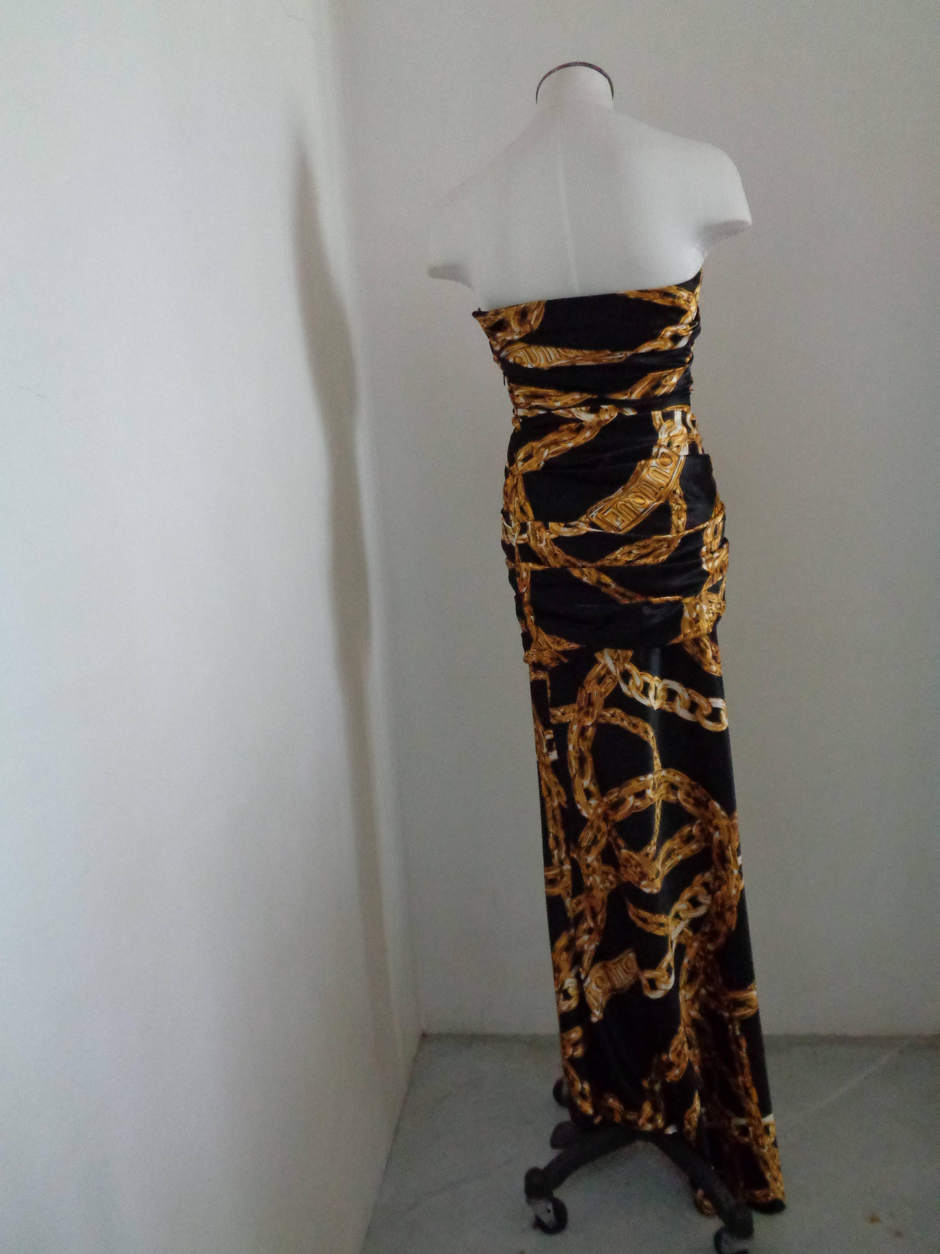 2016s Moschino Boutique sold out Long Dress Gold Chain NWOT 3