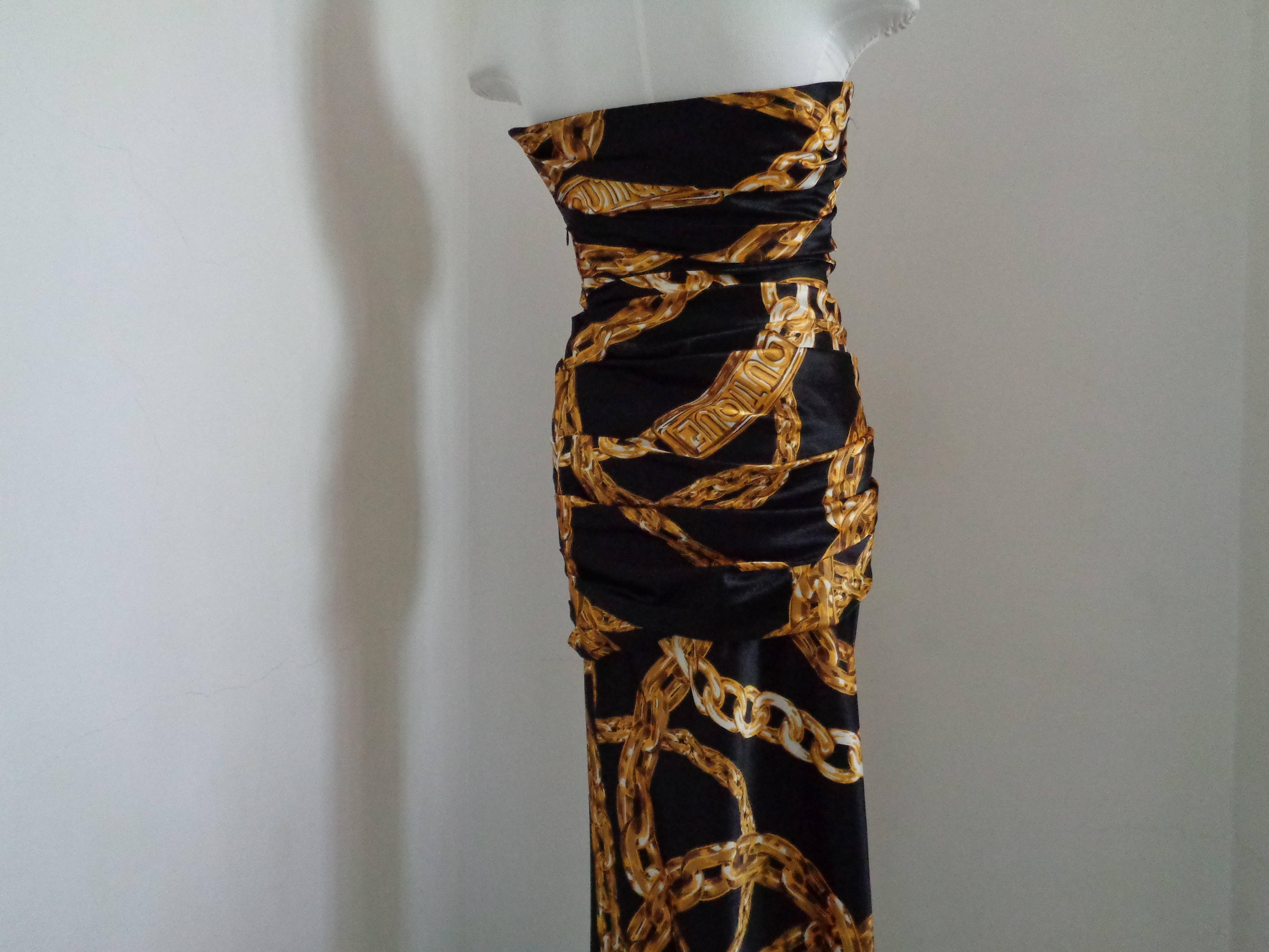 2016s Moschino Boutique sold out Long Dress Gold Chain NWOT 4