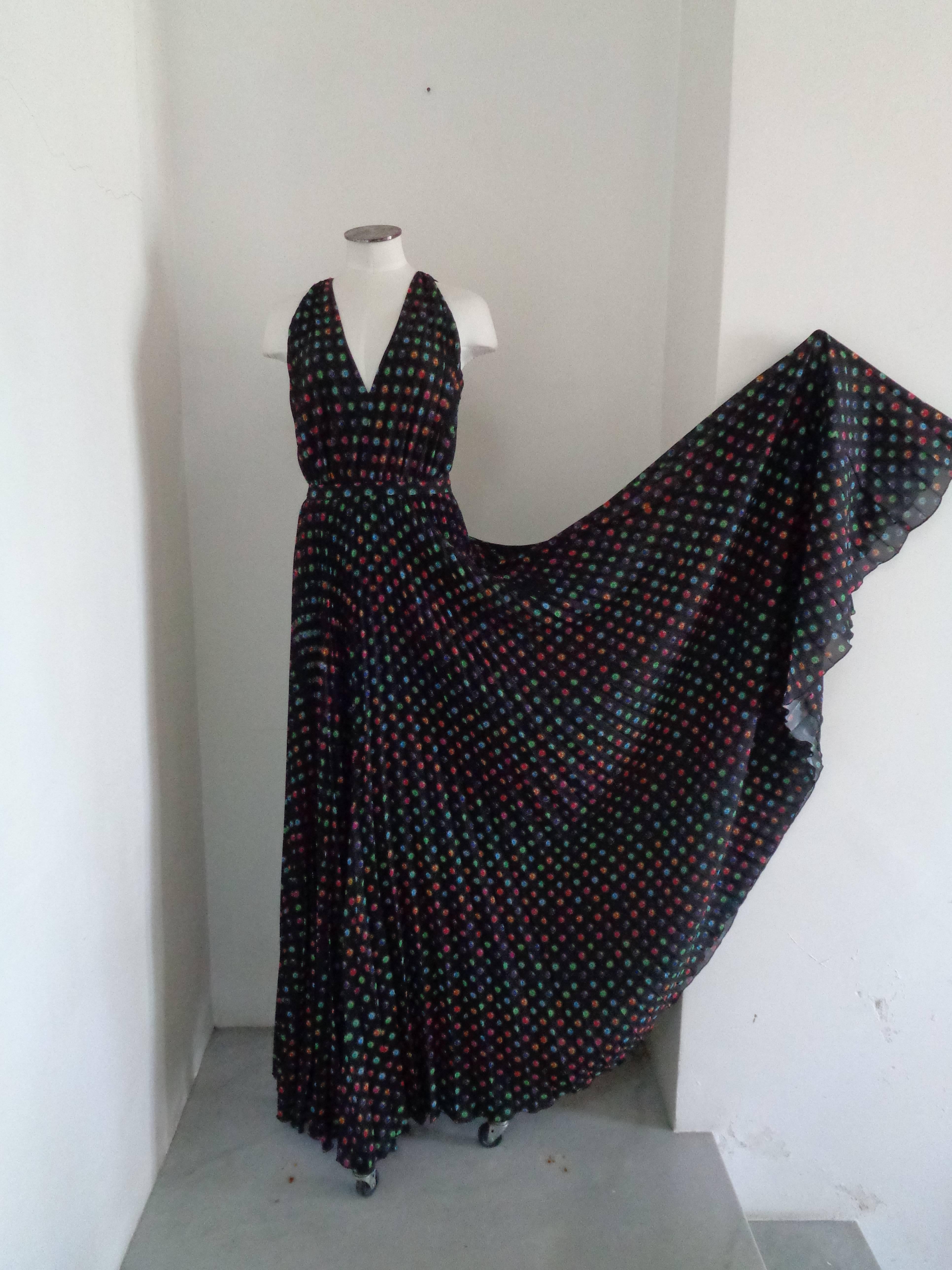 Boutique Moschino Black Long Dress Swarovski Print NWOT In New Condition In Capri, IT