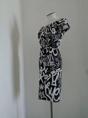 Moschino Couture Black White Graffiti Print Dress NWOT