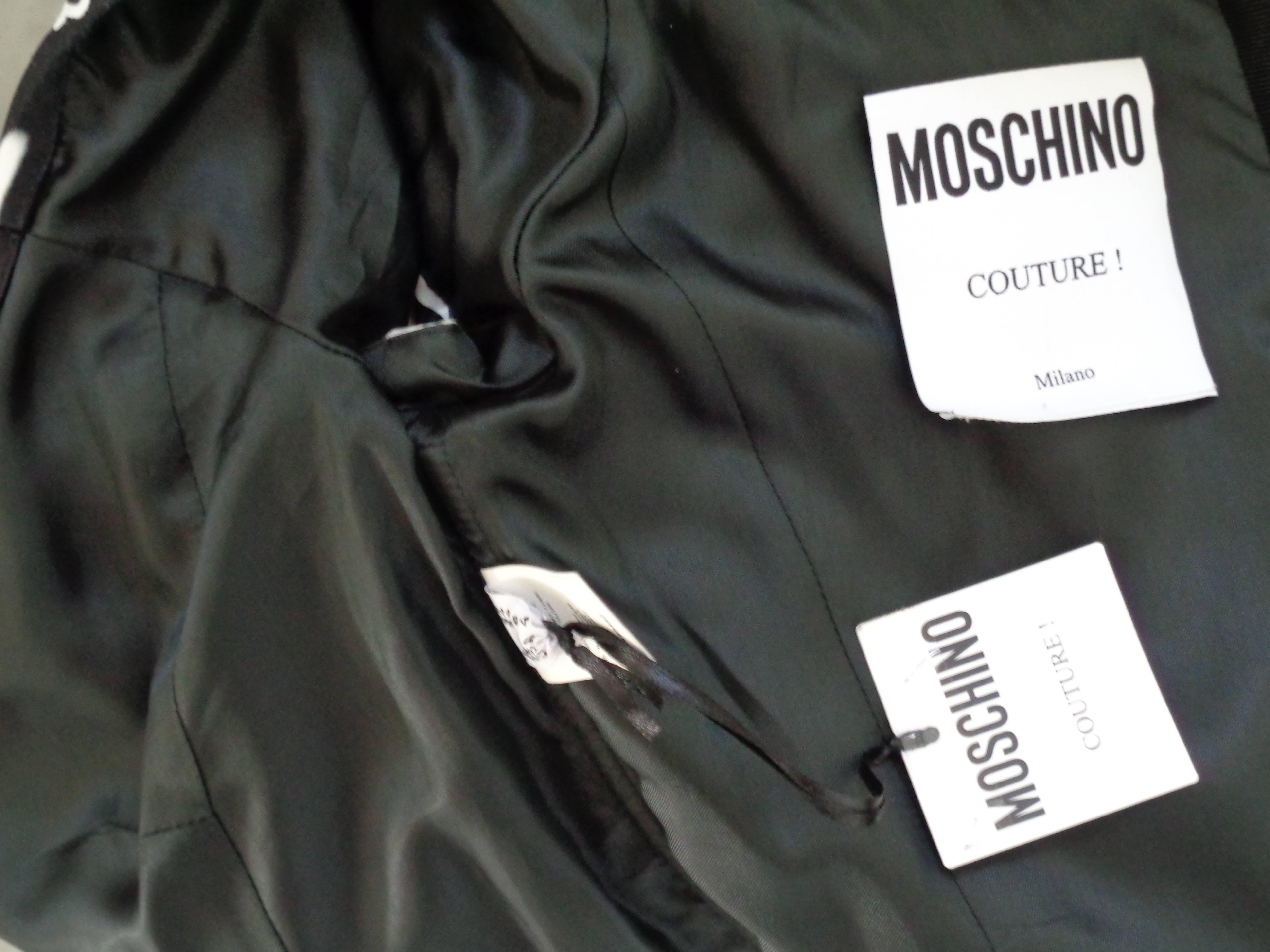 Moschino Couture Black White Graffiti Print Dress NWOT For Sale 2
