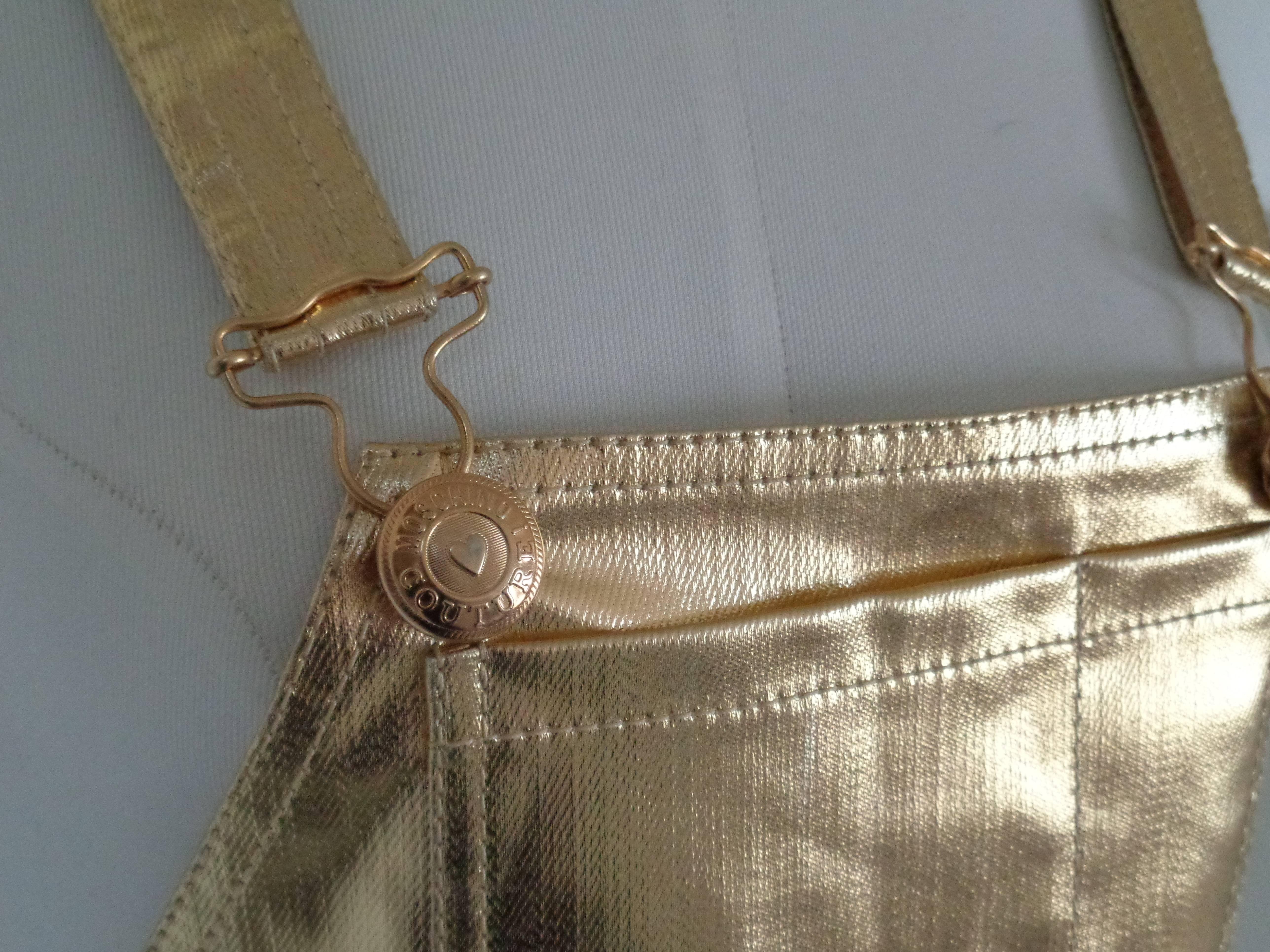 Brown Moschino Couture Overall Gold Salopette NWOT