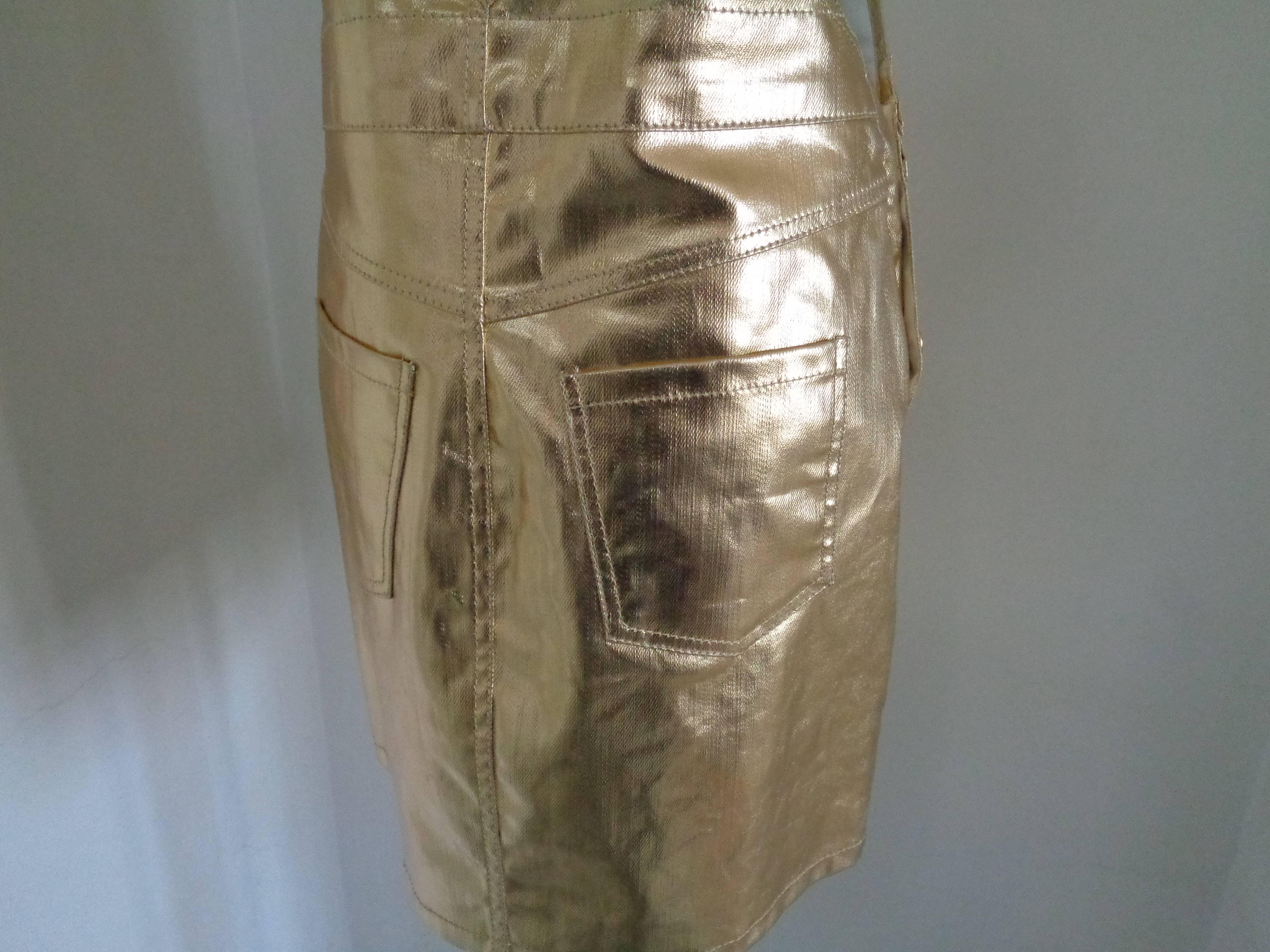 Women's Moschino Couture Overall Gold Salopette NWOT