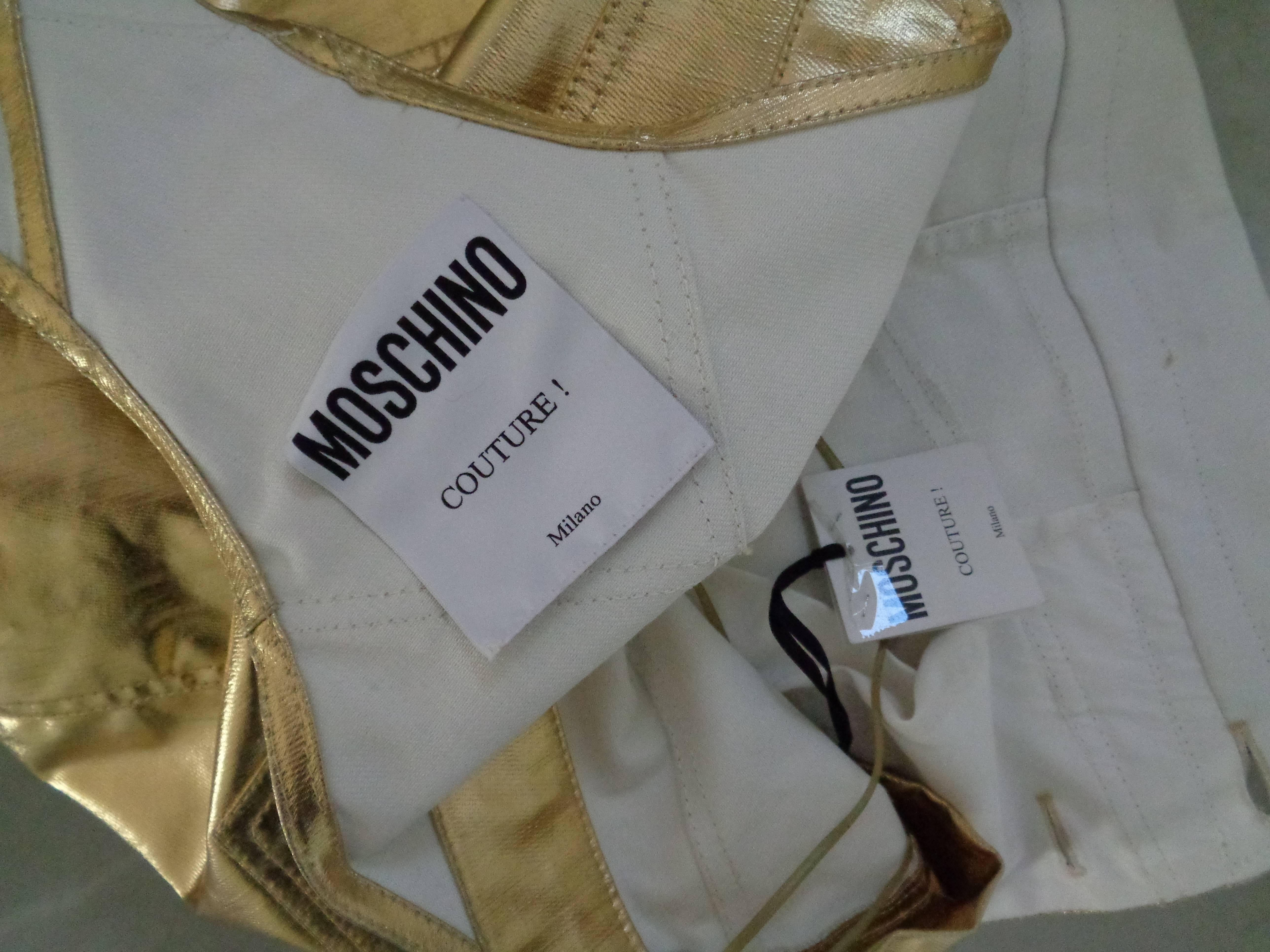 Moschino Couture Overall Gold Salopette NWOT 1