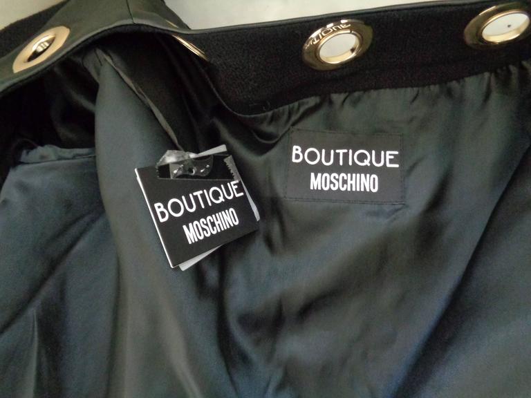 Moschino Boutique Wool bomber with macro eyelets NWOT at 1stDibs