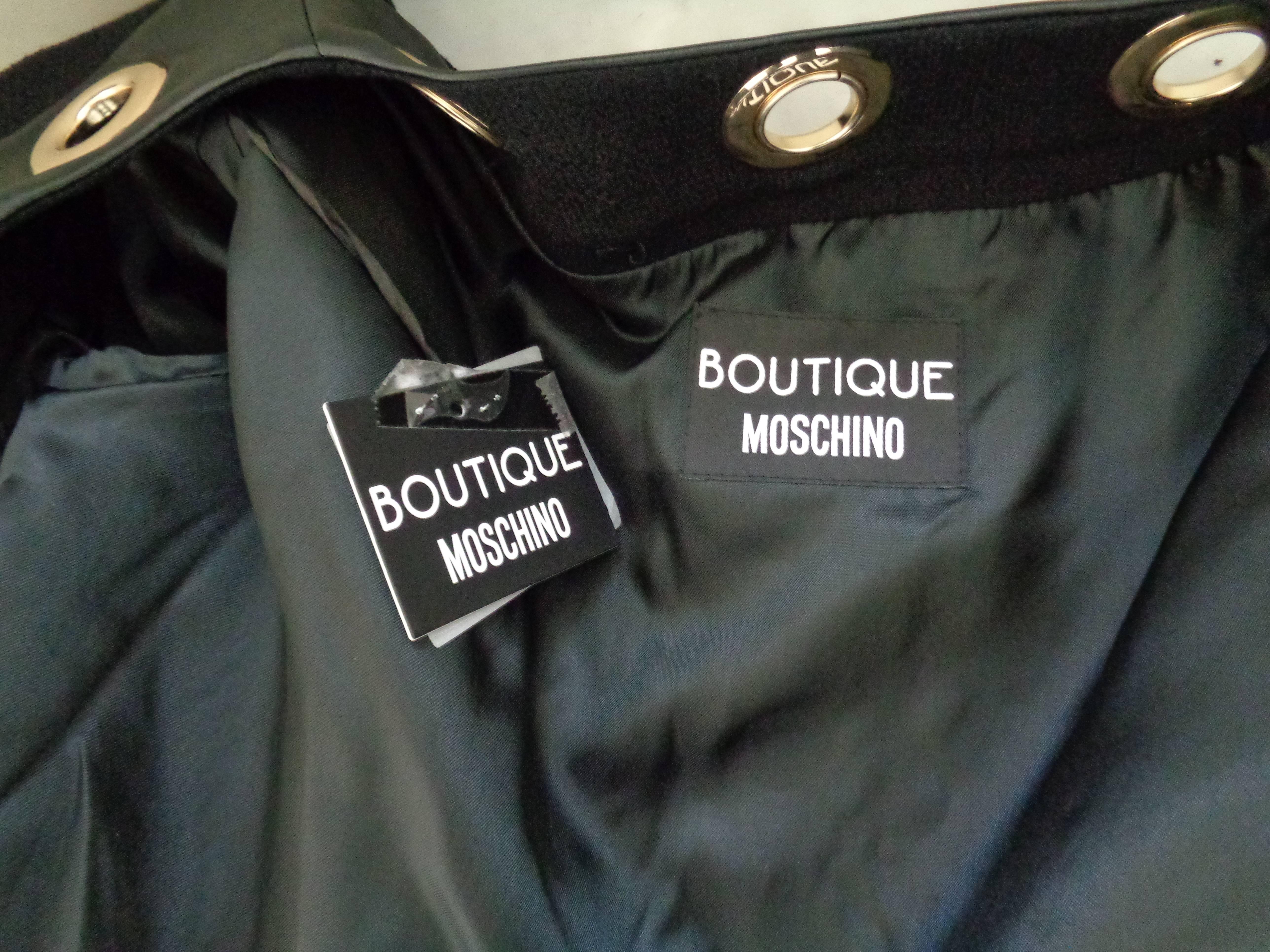 Moschino Boutique Wool bomber with macro eyelets NWOT 2
