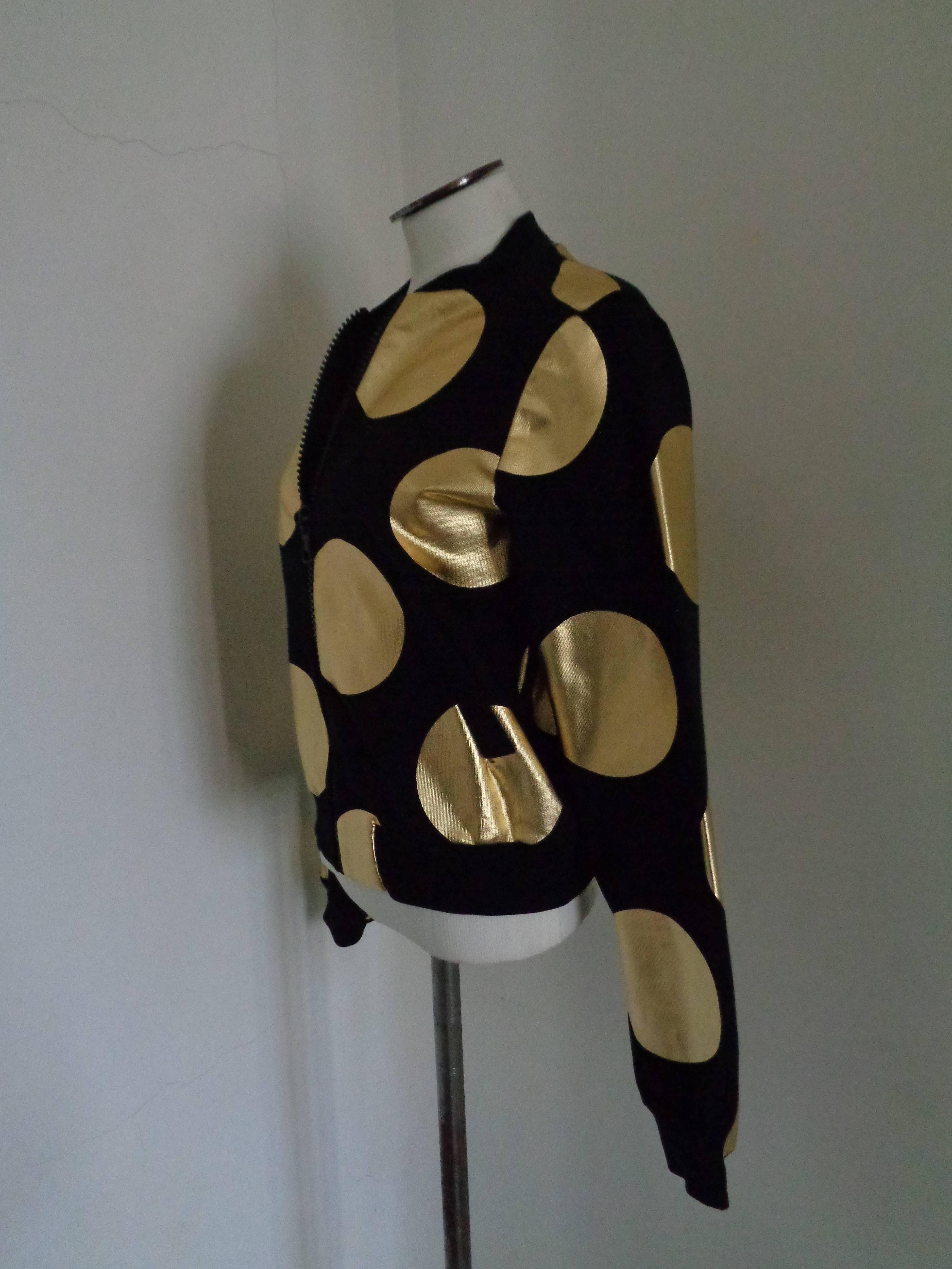 Boutique Moschino Black / Gold Pois Sweater NWOT In New Condition In Capri, IT