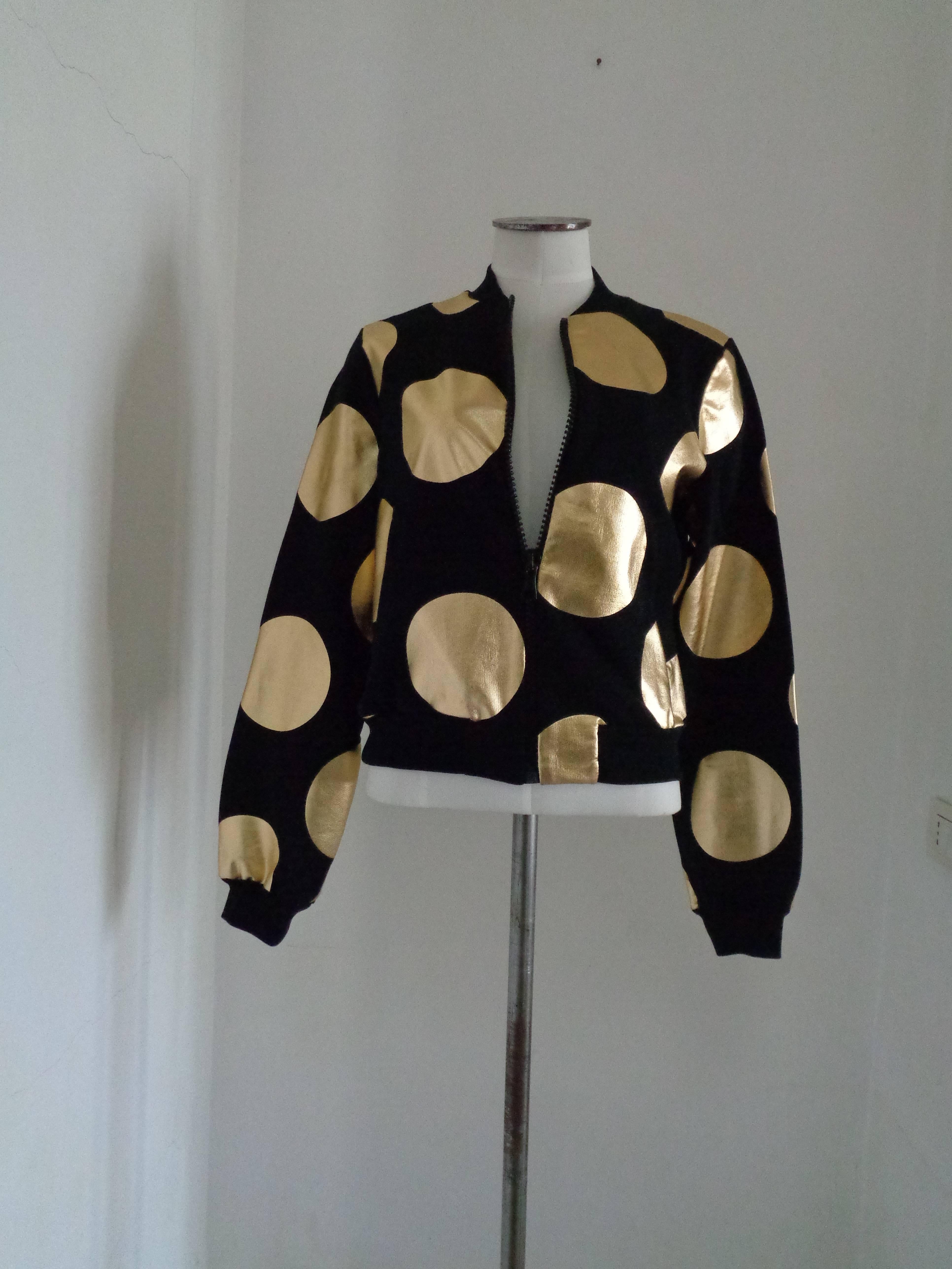 Boutique Moschino Black / Gold Pois Sweater NWOT 1