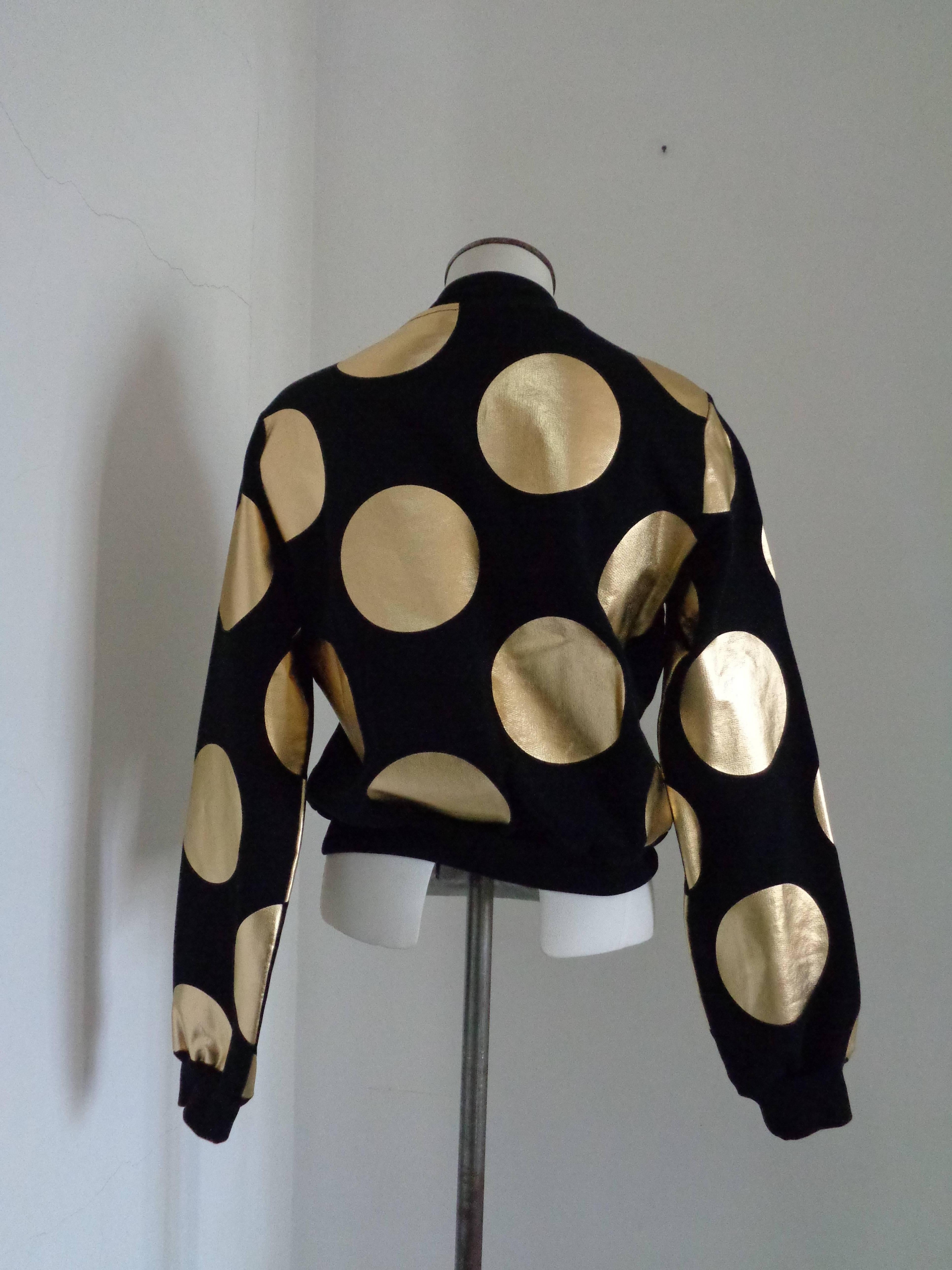 Boutique Moschino Black / Gold Pois Sweater NWOT 2