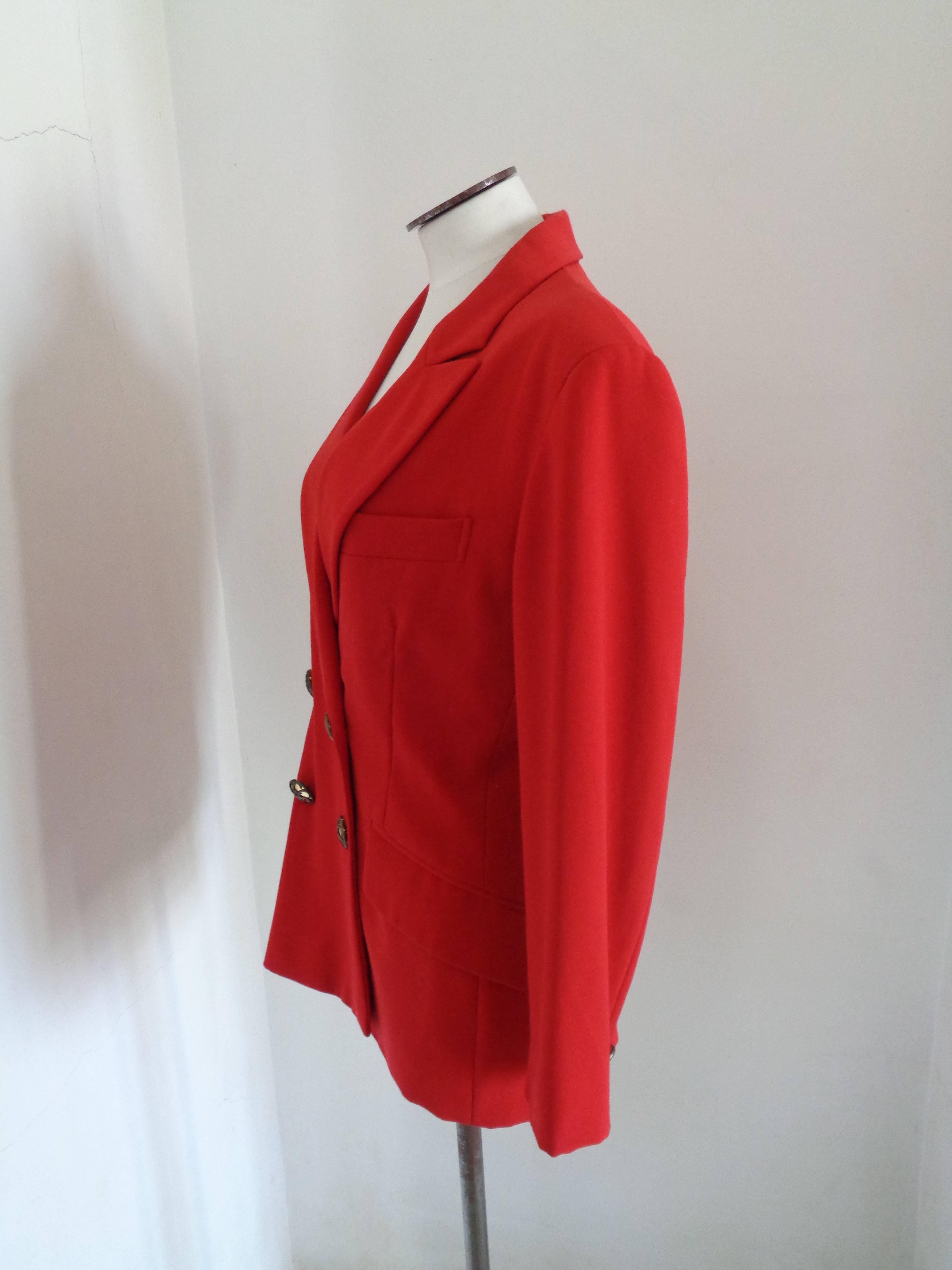 Moschino Cheap & Chic Red Wool Jacket In Excellent Condition In Capri, IT