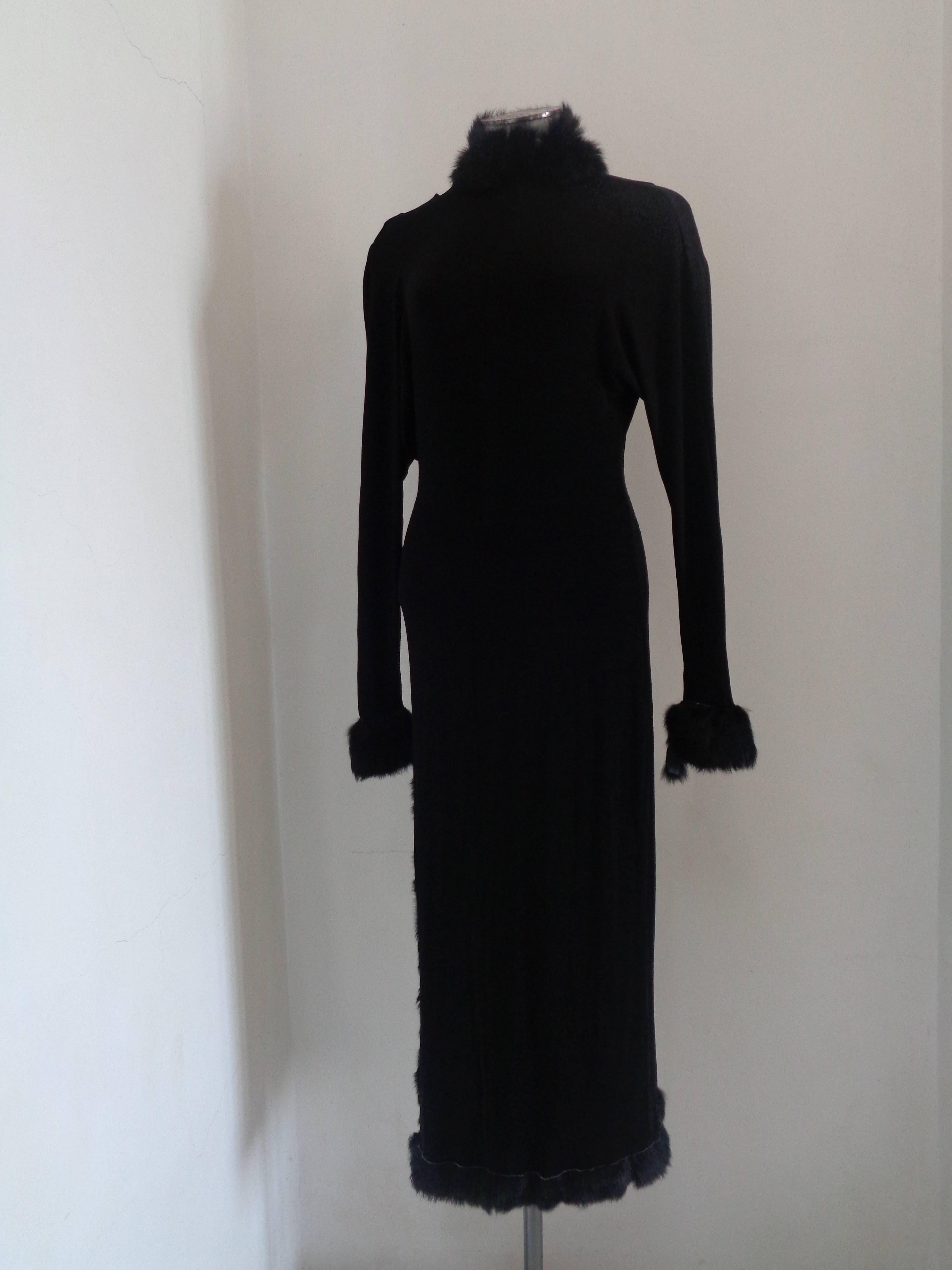 Women's 1990s Long Black Dress 