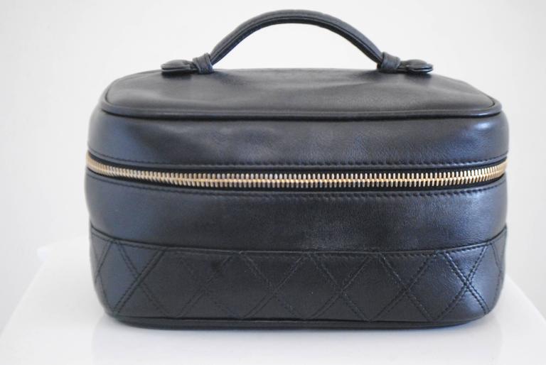 1994-1996 Chanel Black Leather Beauty Case at 1stDibs