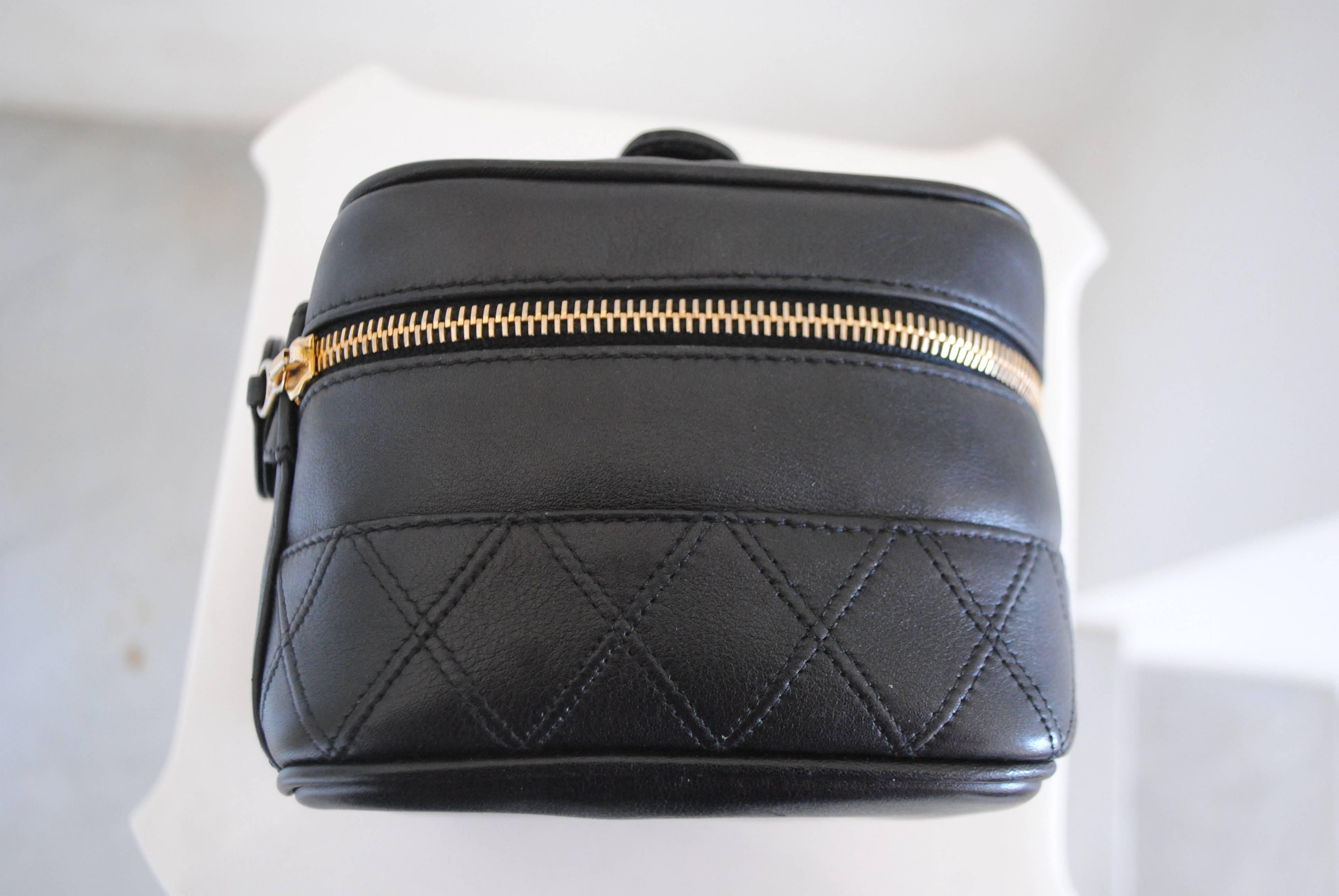 1994-1996 Chanel Black Leather Beauty Case 5