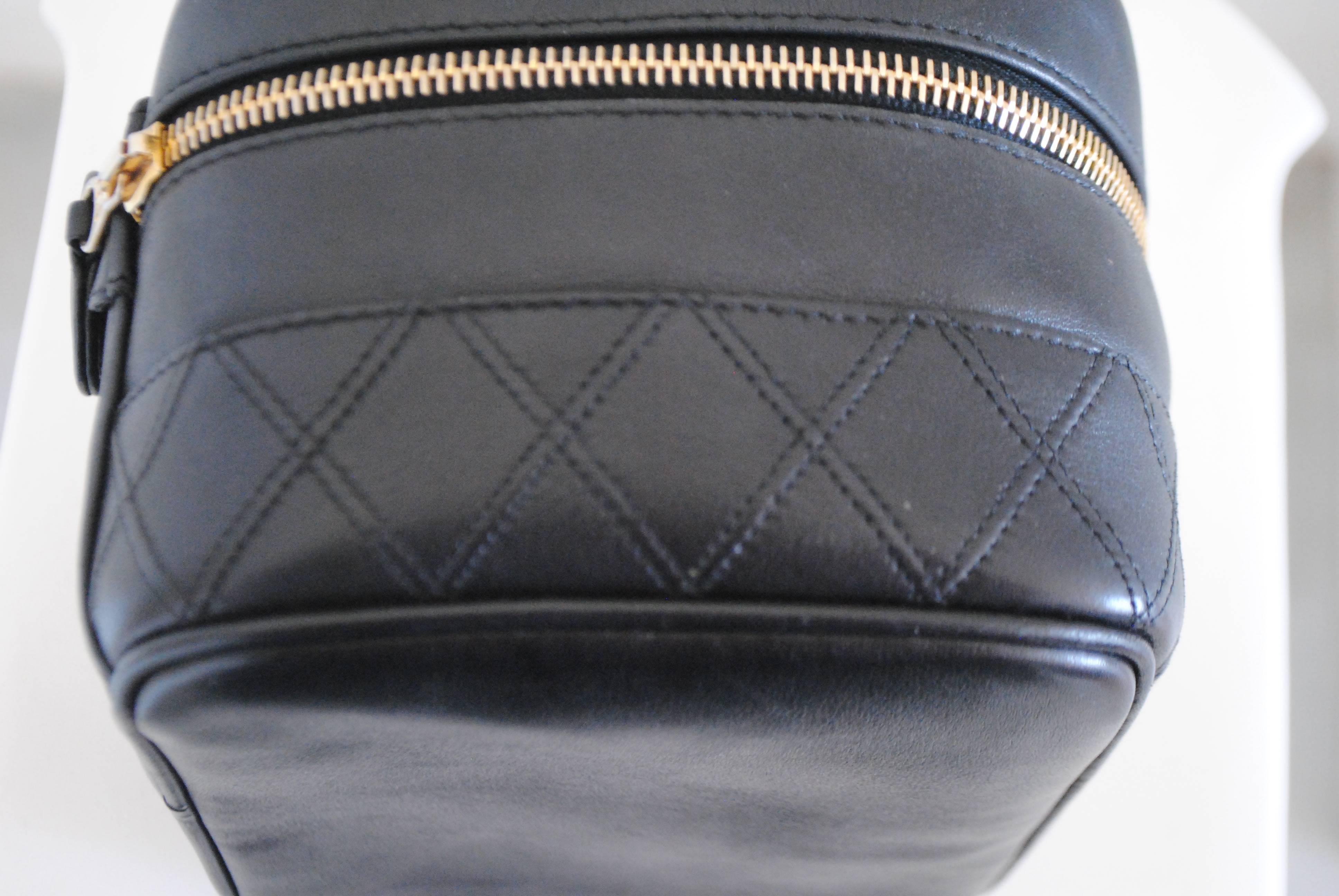 1994-1996 Chanel Black Leather Beauty Case 6