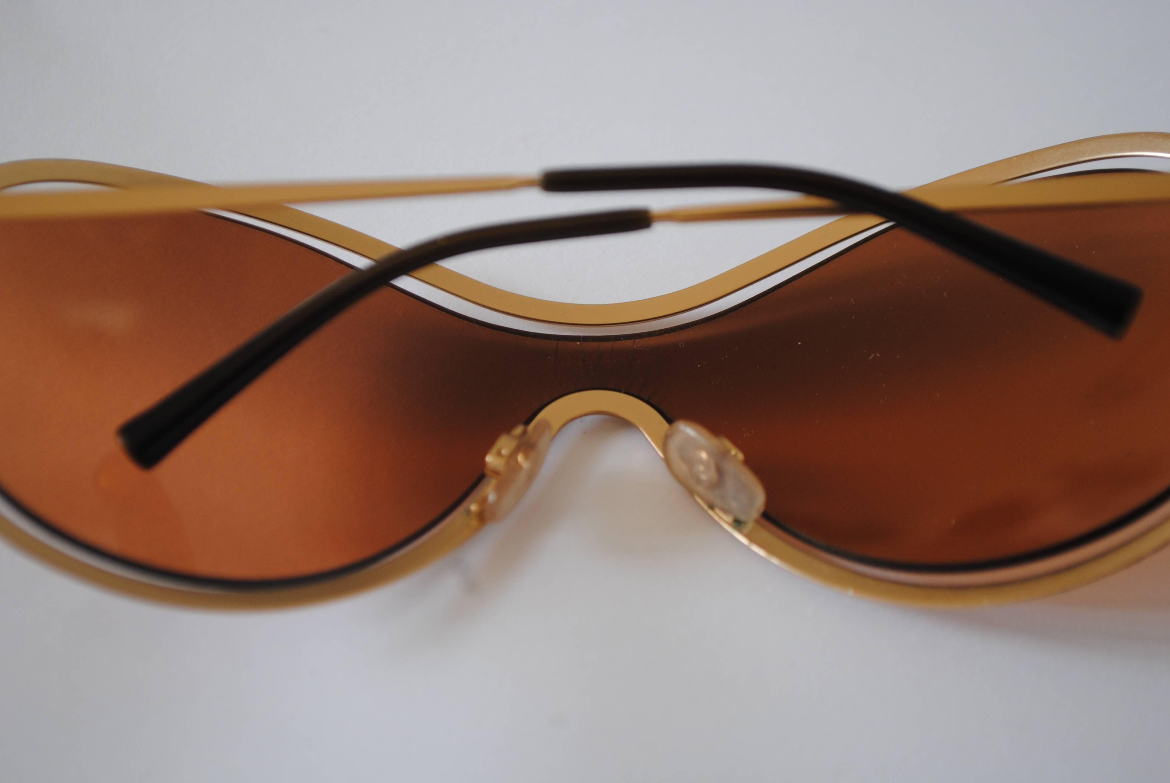 Brown Chanel Peach Gold Sunglasses