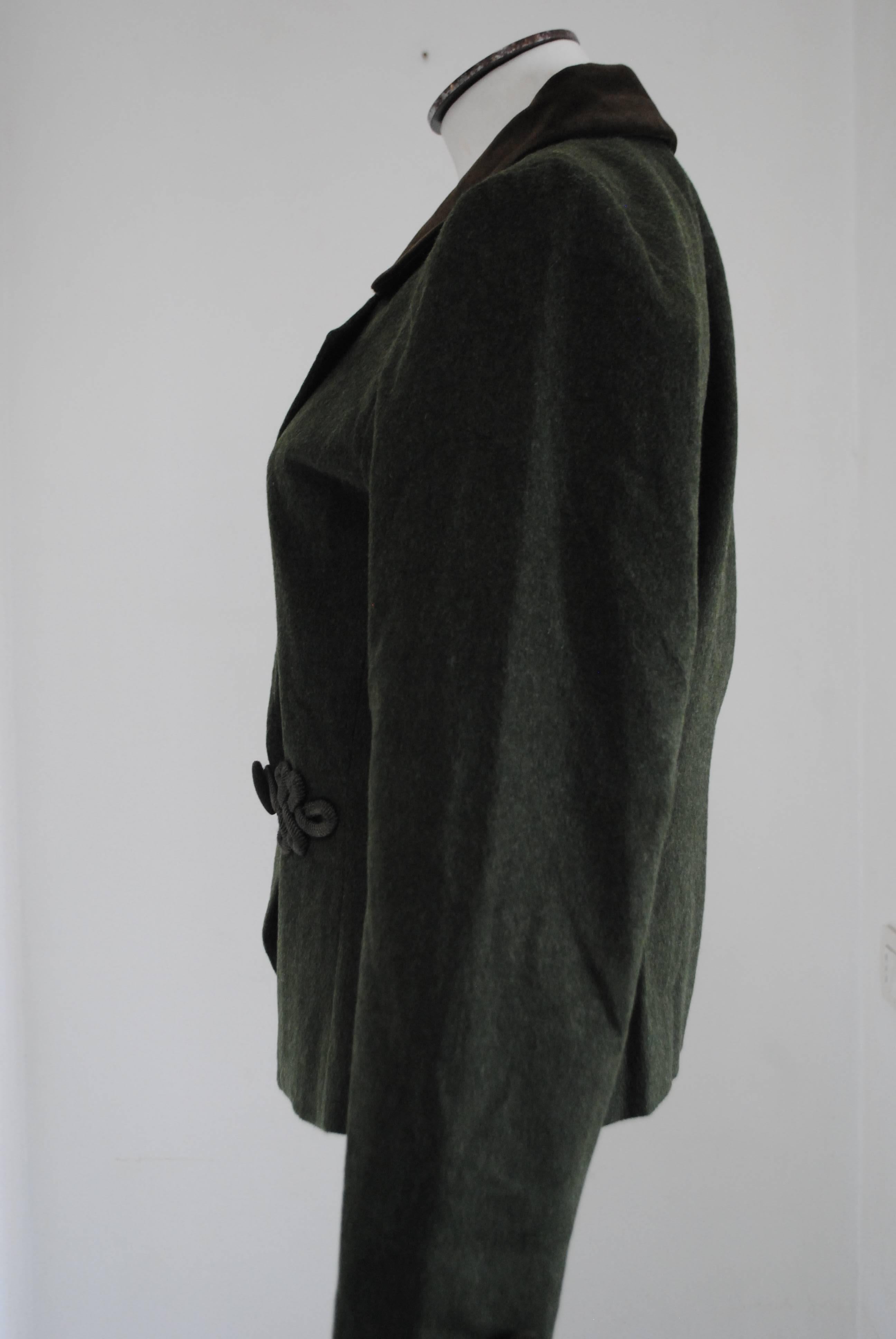 Black Yves Saint Laurent Variation Green Jacket