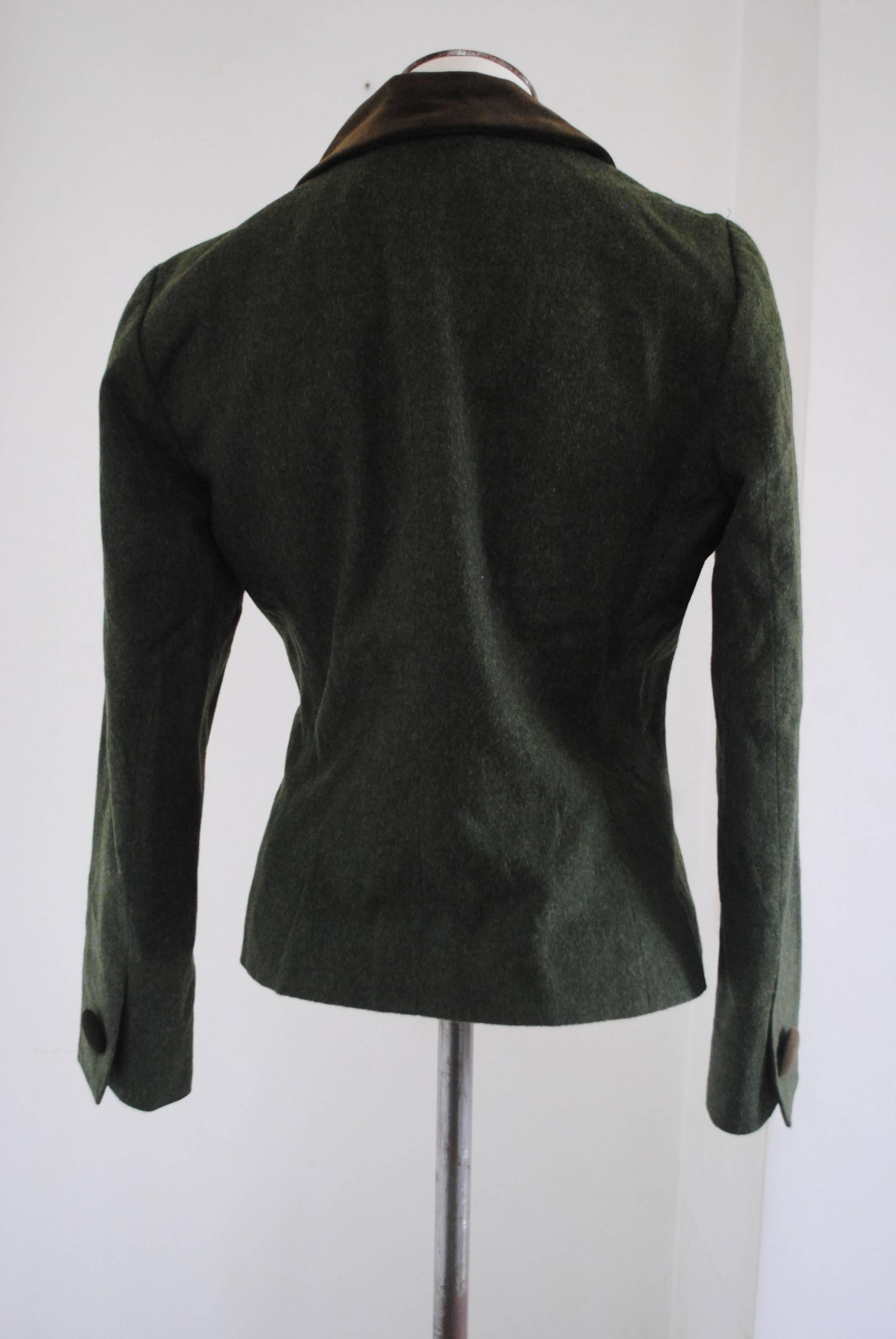 Yves Saint Laurent Variation Green Jacket In Excellent Condition In Capri, IT